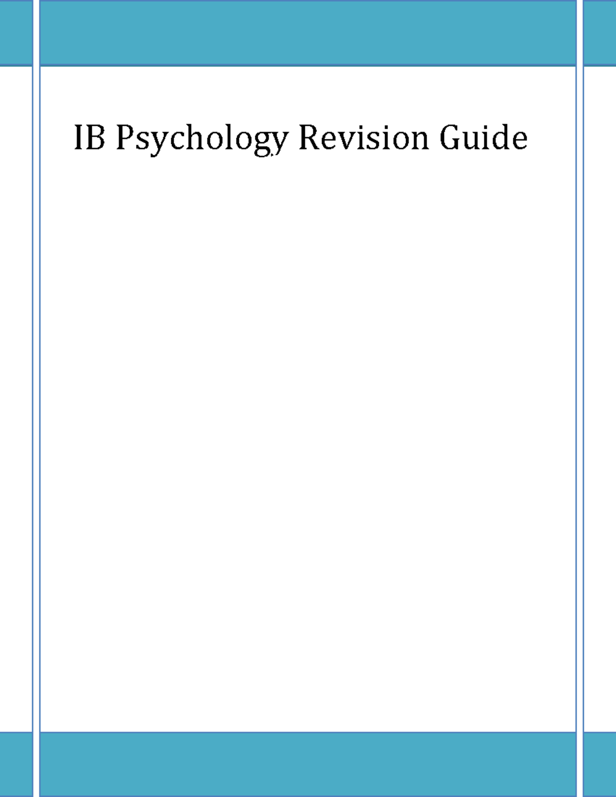 IB Psychology Revision Guide: Core Concepts and Studies Review - Studocu