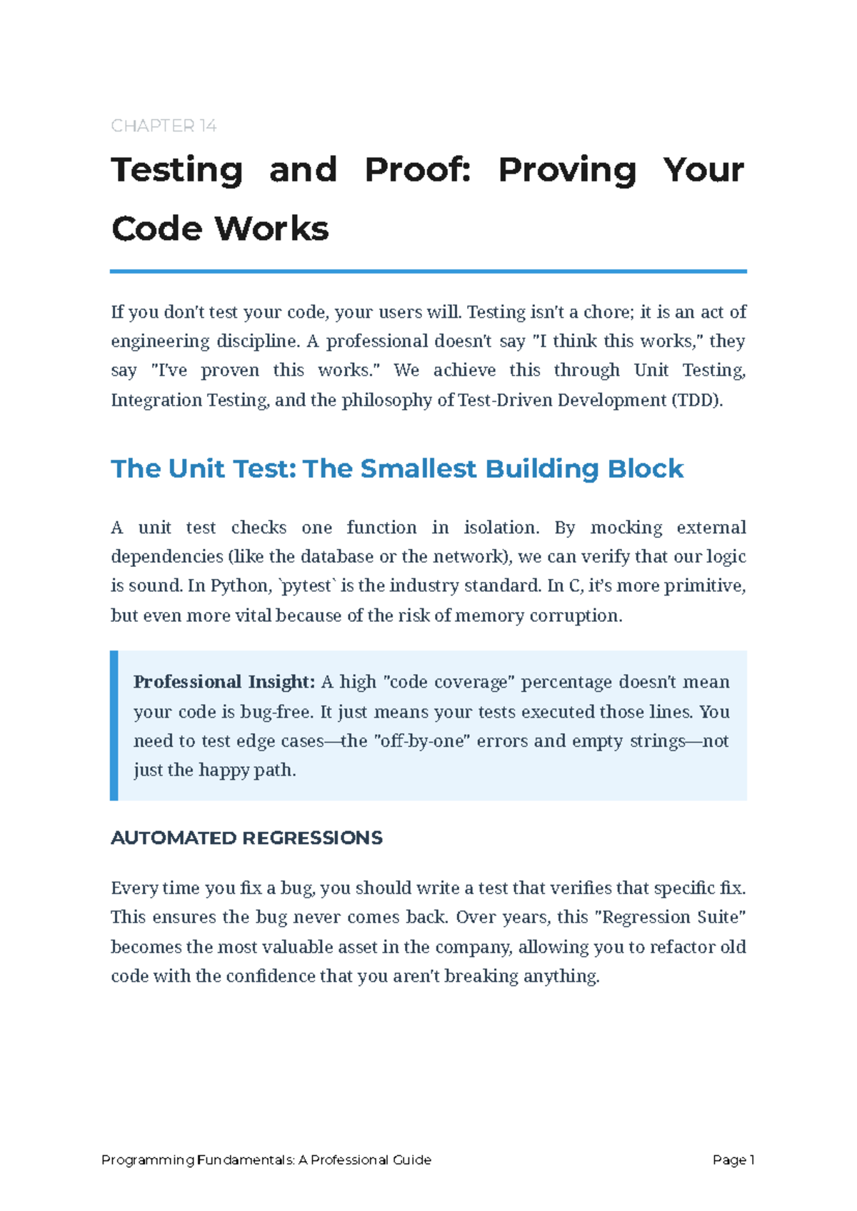 CHAPTER 14: Testing and Proof in Software Engineering - Studocu