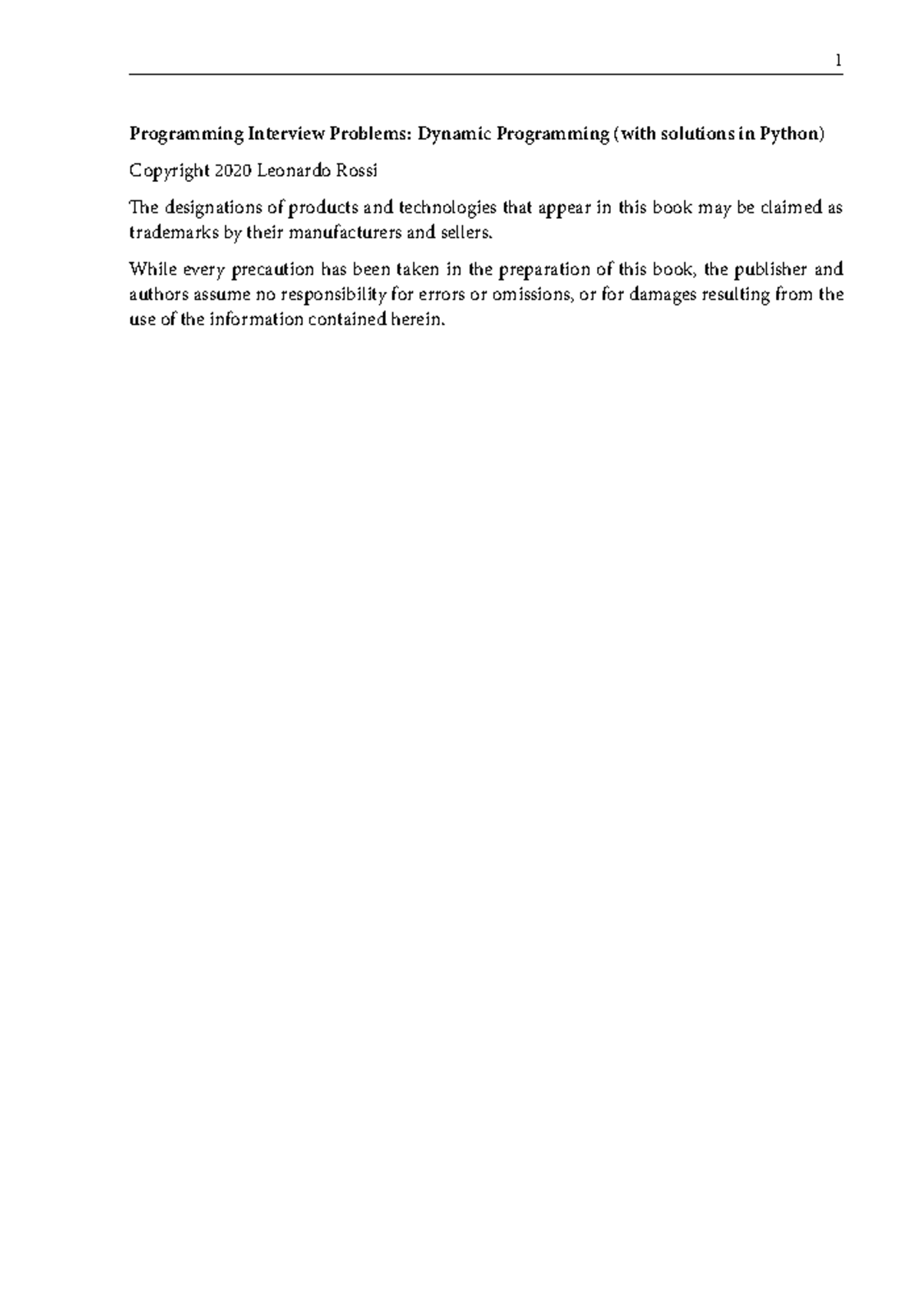 Dynamic Programming Interview Problems: Solutions in Python (2020 ...