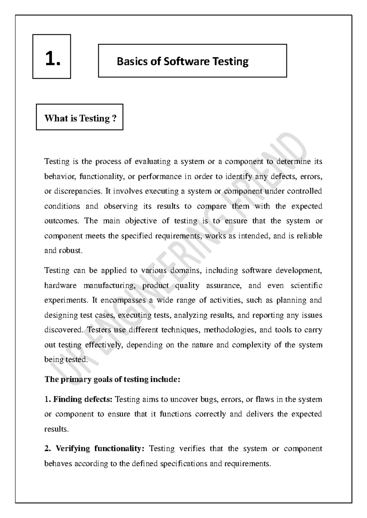 Software Testing Fundamentals Notes - STE 101 Insights - Studocu