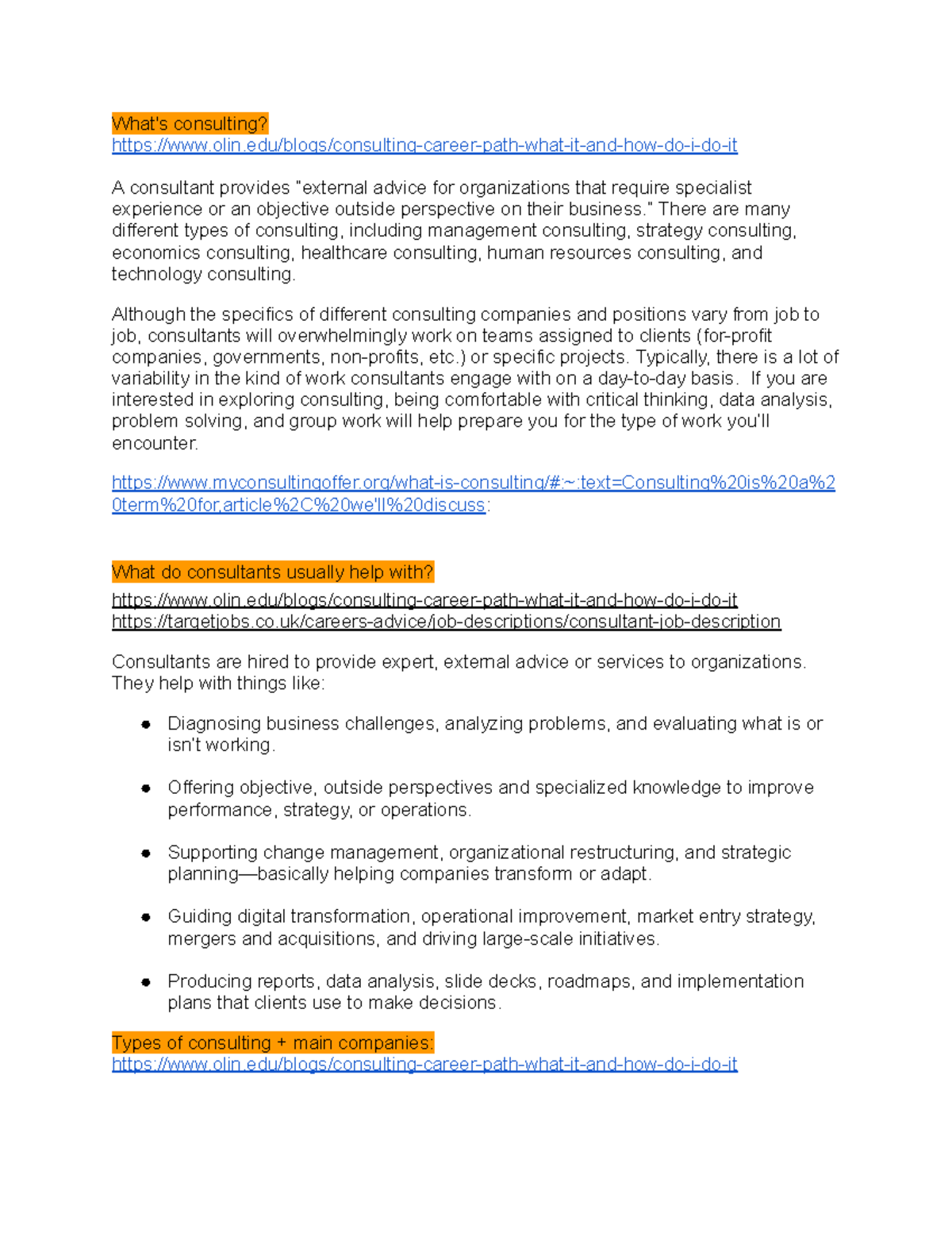 Lesson 2: Introduction to Consulting and Its Various Types - Studocu
