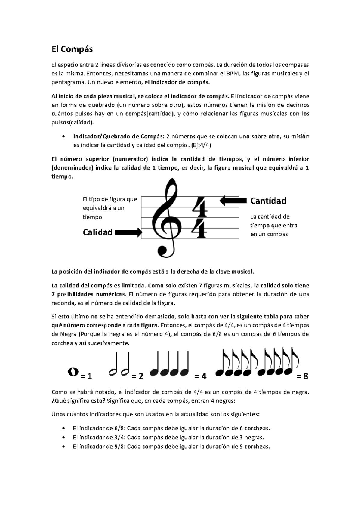El Compás Musical: Tipos y Conceptos Fundamentales de Compases - Studocu