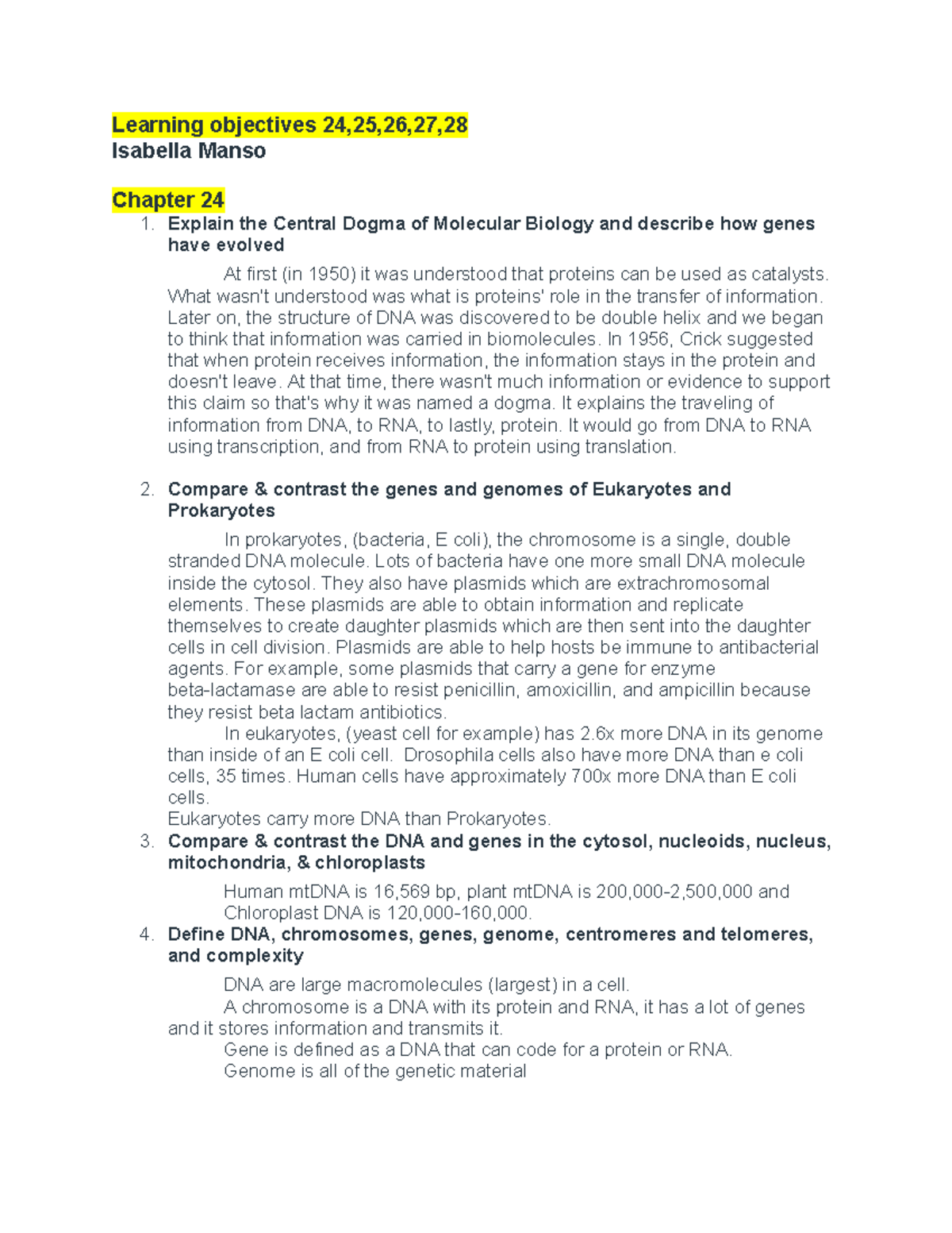Final Exam Study Guide for Molecular Biology (BIO 101) - Studocu