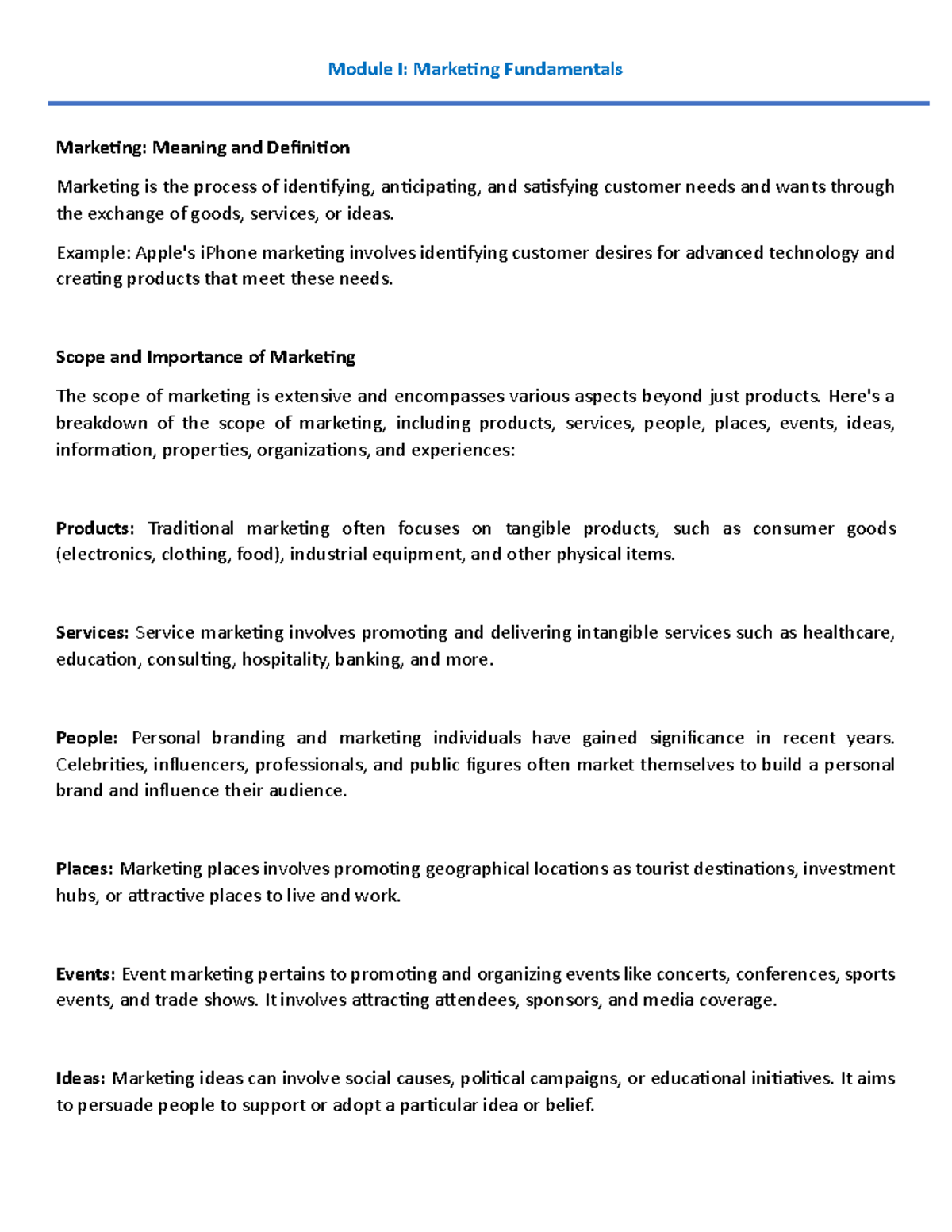 Marketing Management 101: Fundamentals & Key Concepts Overview - Studocu