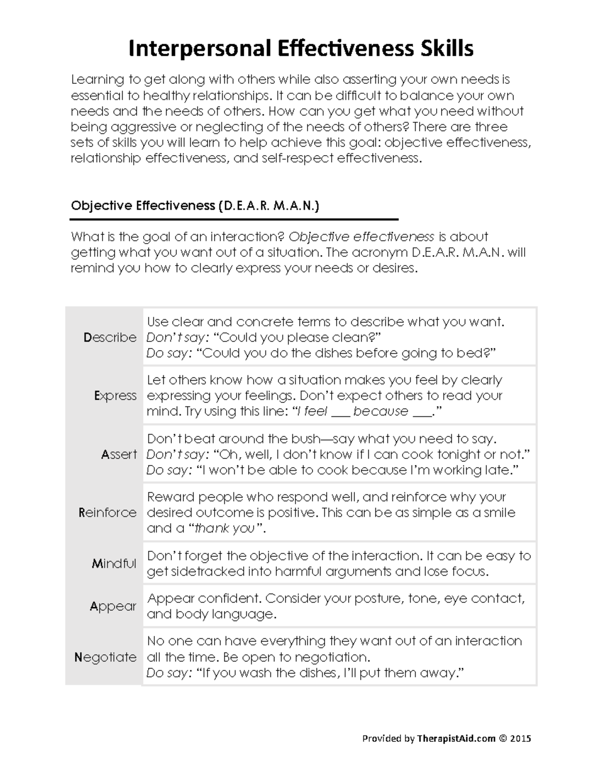 Abilitati interpersonale - Interpersonal Effectiveness Skills Provided ...