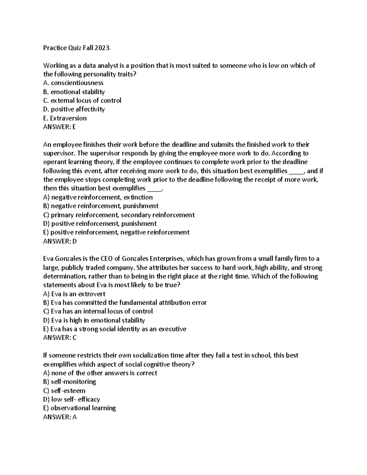 Midterm Quiz 222: Practice Questions for Fall 2023 Exam - Studocu