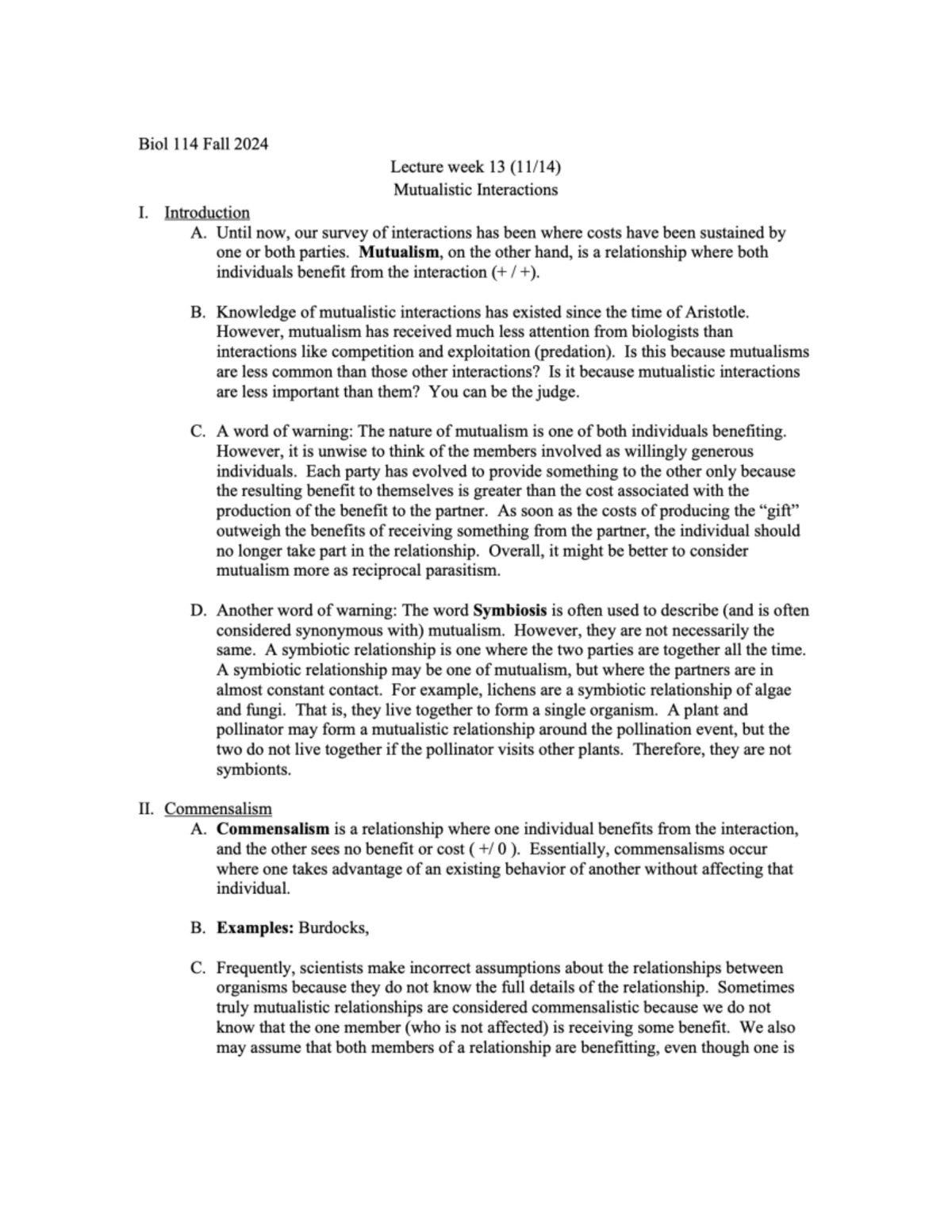Lecture week 11 (10-29) - Notes Animal Form and Function - Biol. 114 ...