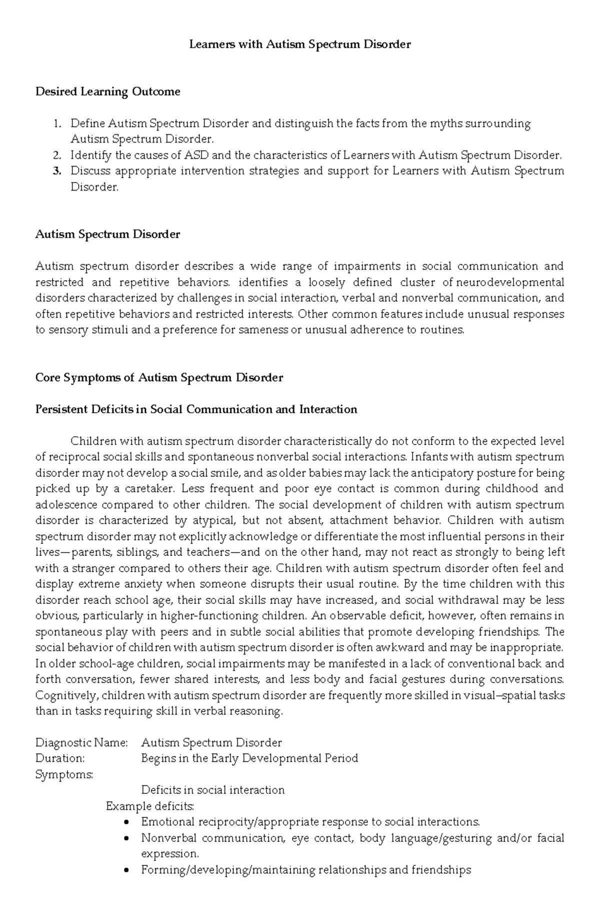Understanding Autism Spectrum Disorder: Characteristics & Strategies ...
