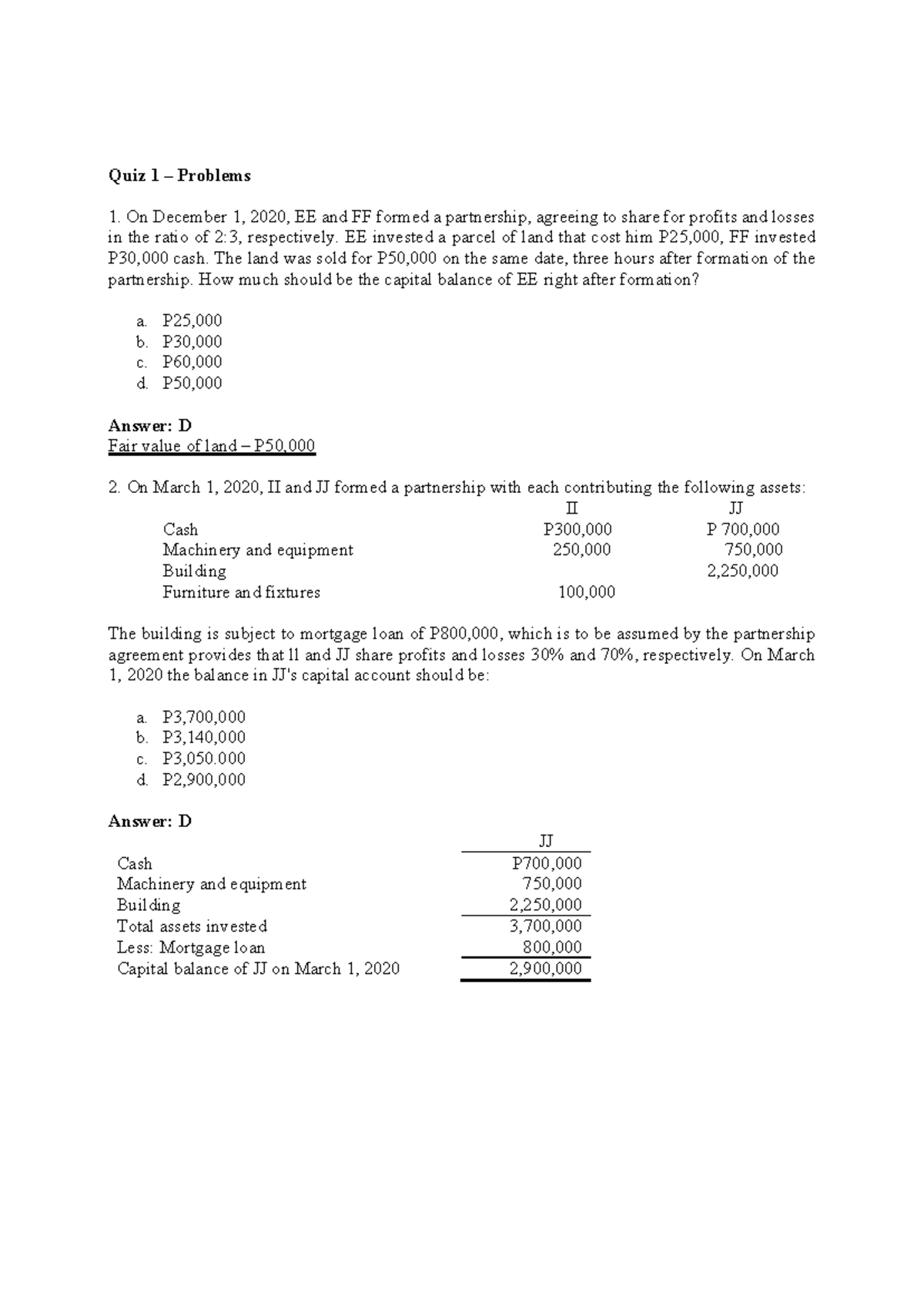 503959729 Quiz 1: Partnership Problems and Solutions - Studocu