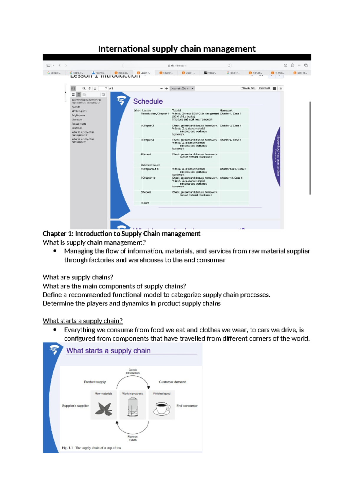 ISCM Chapter 1 Summary: Introduction to Supply Chain Management ...