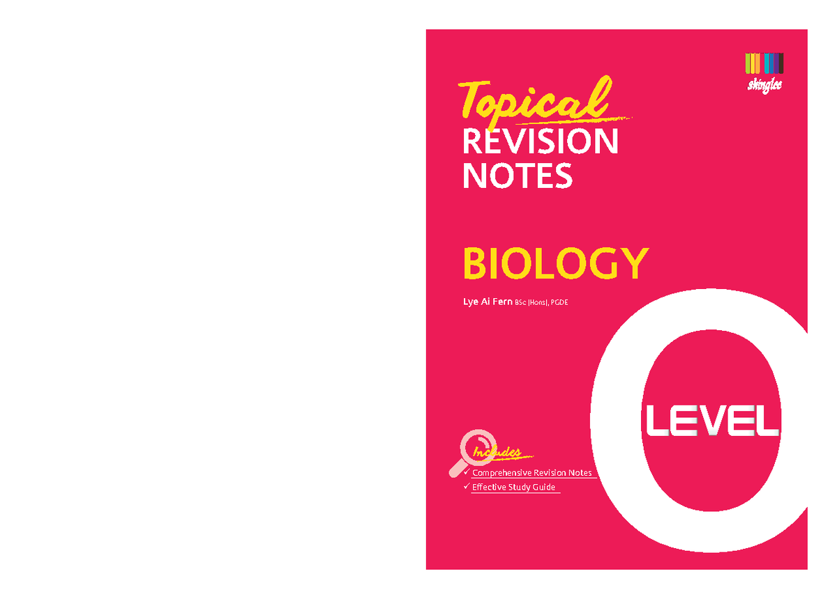 O Level Biology Topical Revision Notes - Comprehensive Study Guide ...