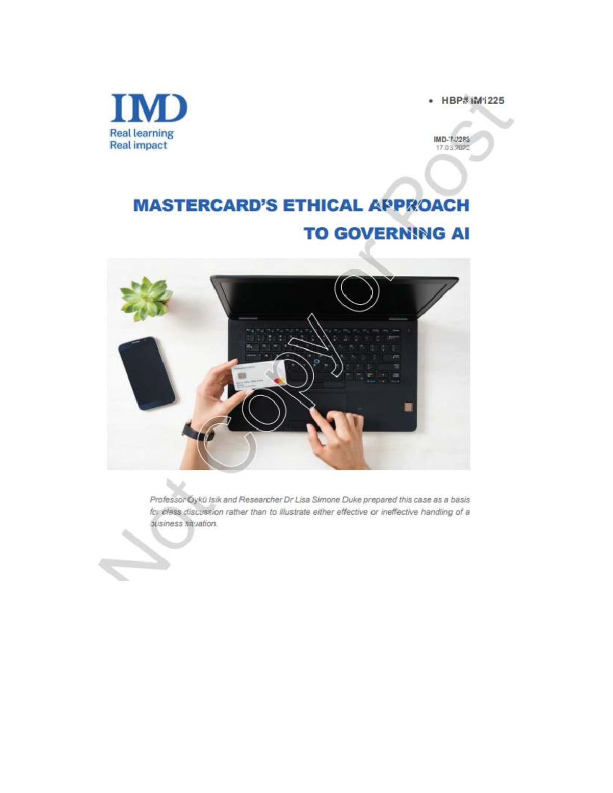 Mastercard Case Study: Ethical AI Governance Framework Analysis - Studocu