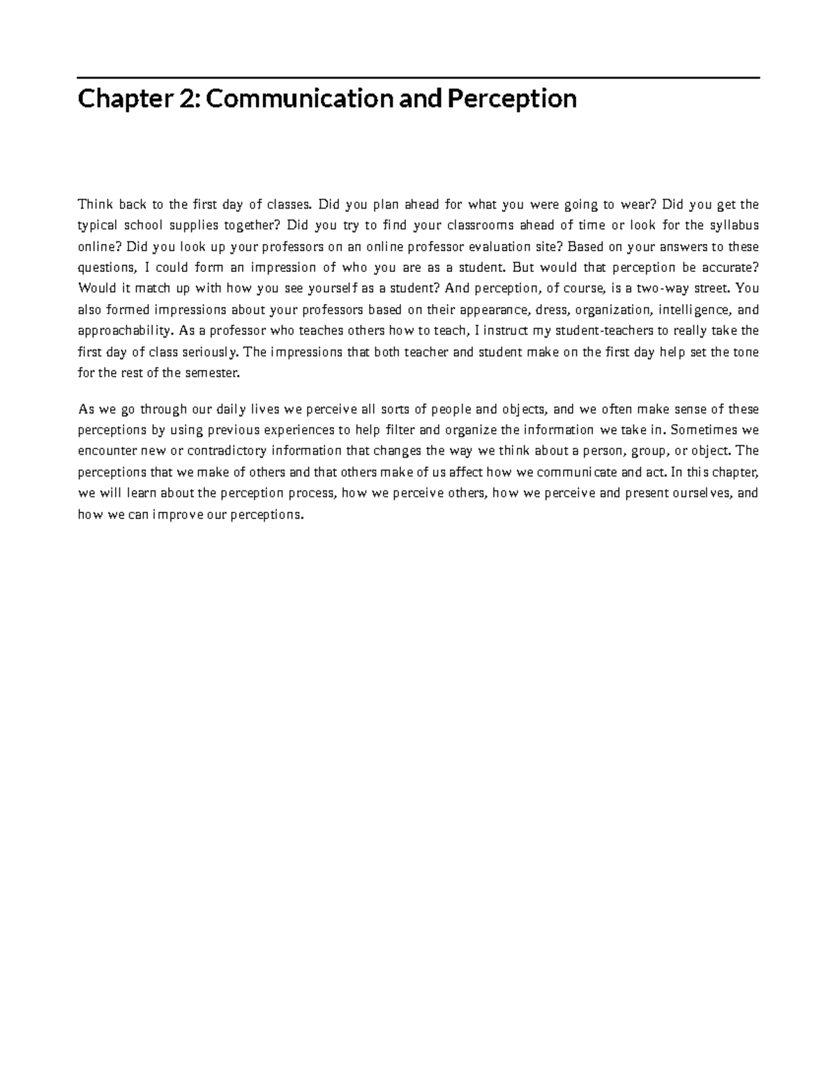 Chapter 2: Communication and perception in the real world - Studocu