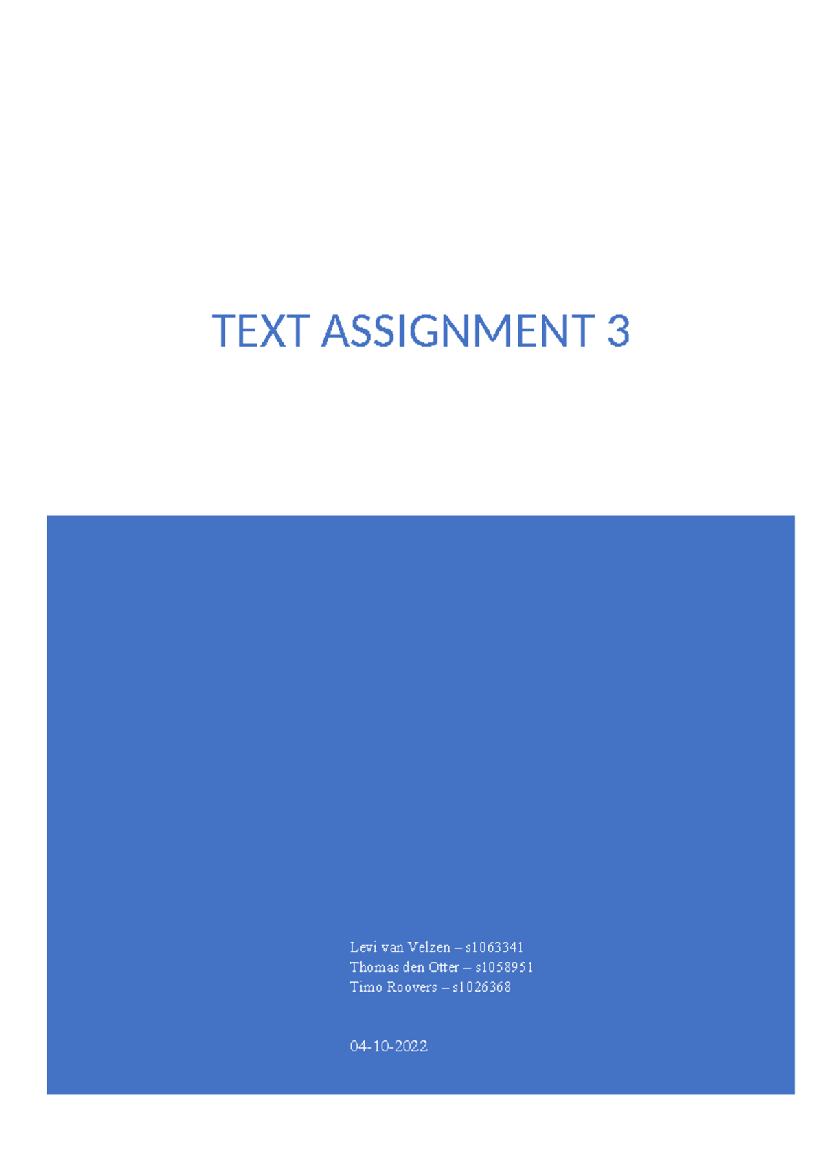 Tekst Assignment 3: Group 4e Insights on System Theory Dynamics ...