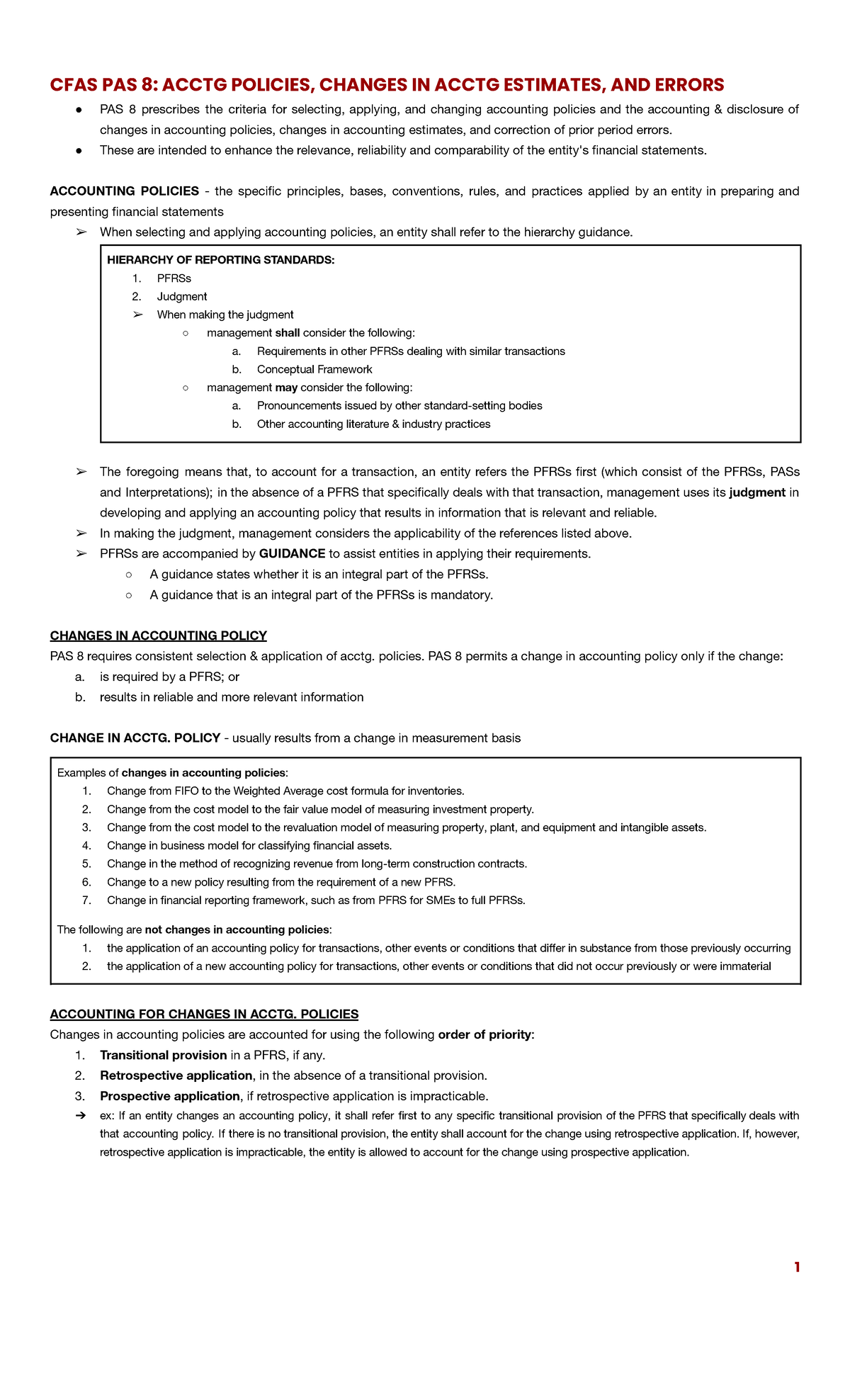 CFAS PAS 8 - Accounting Policies, Changes in Estimates, and Errors ...