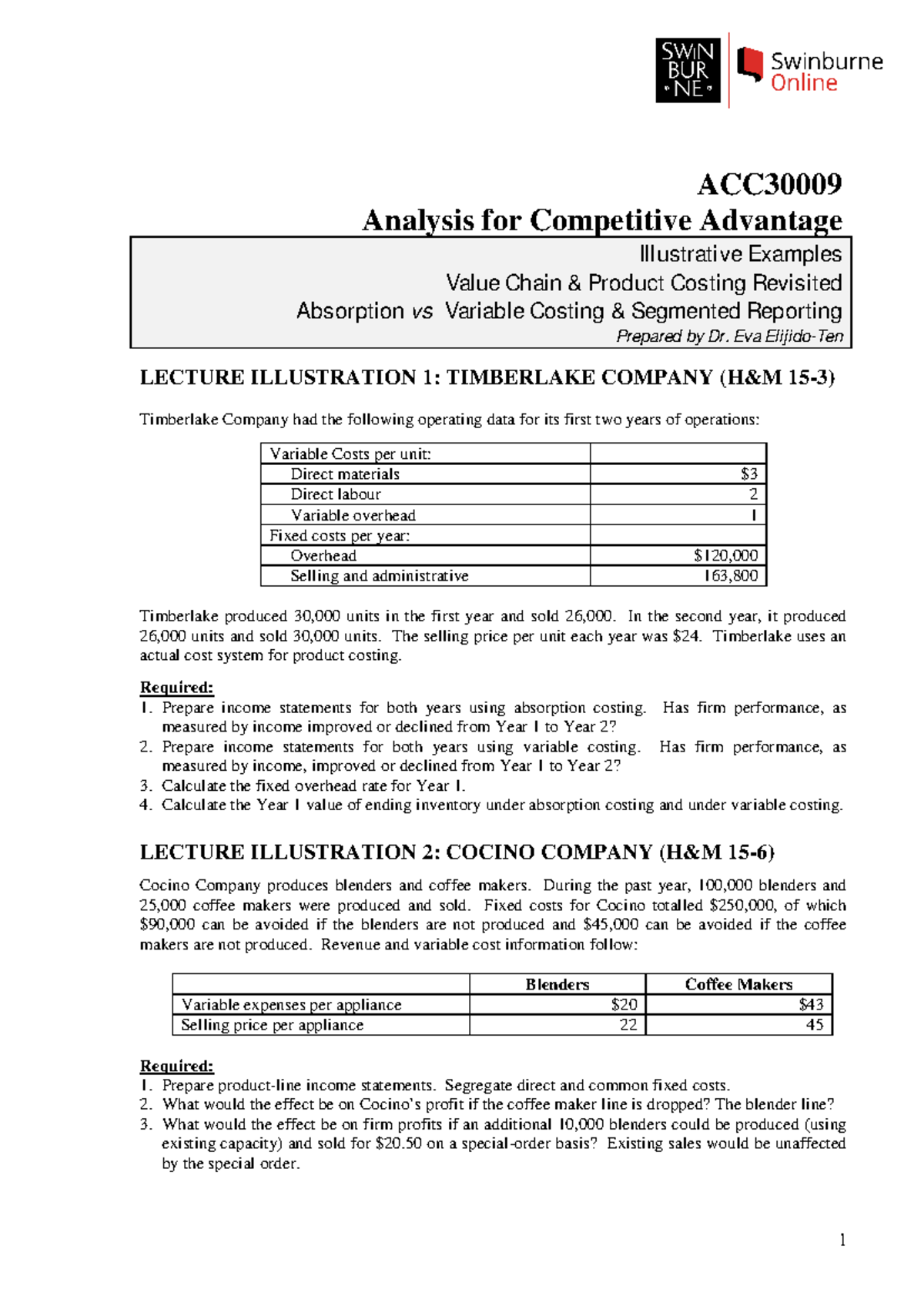 ACC Analysis for Competitive Advantage: Value Chain & Costing Examples ...