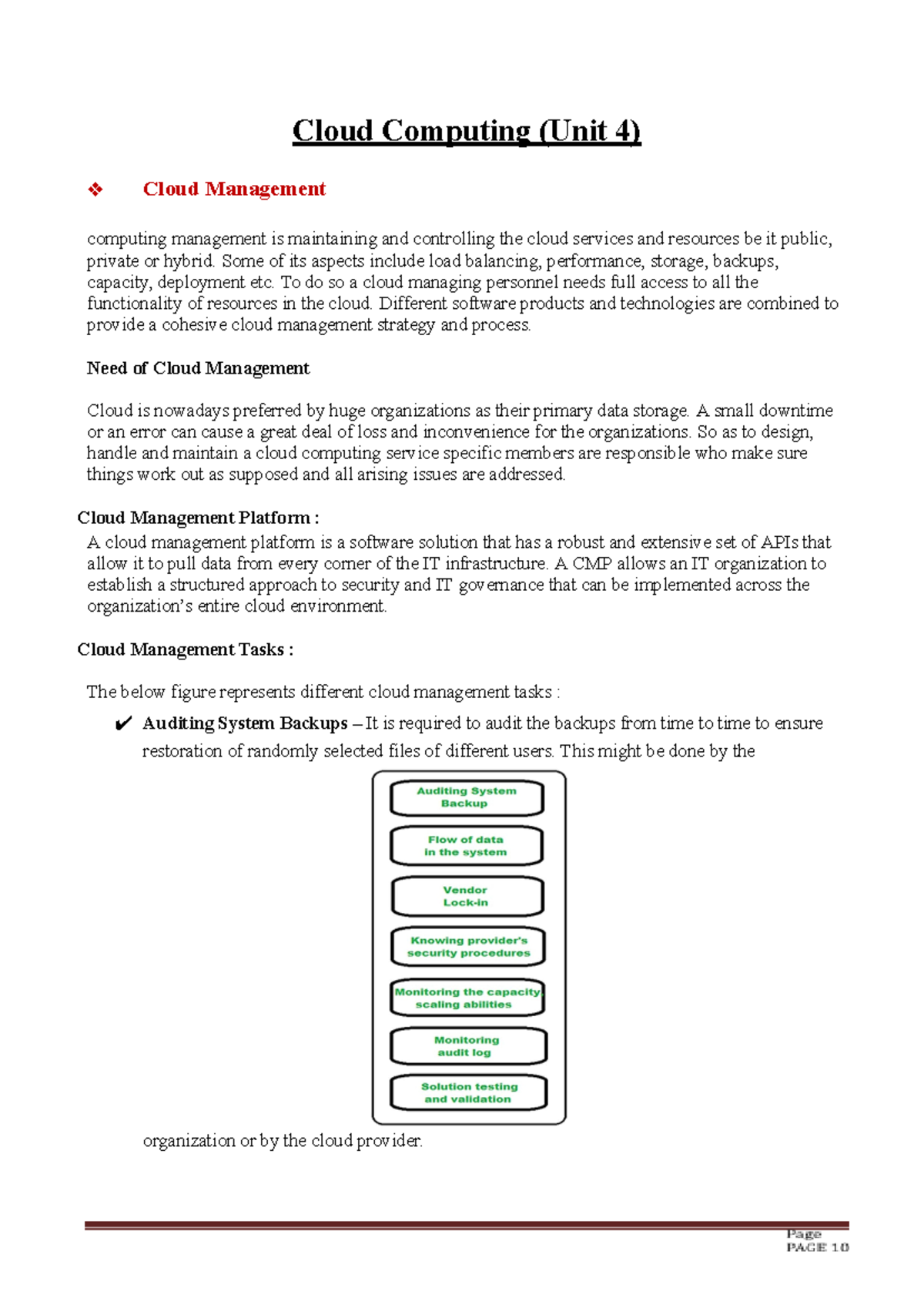 Cloud computering - Cloud Computing (Unit 4) Cloud Management computing ...
