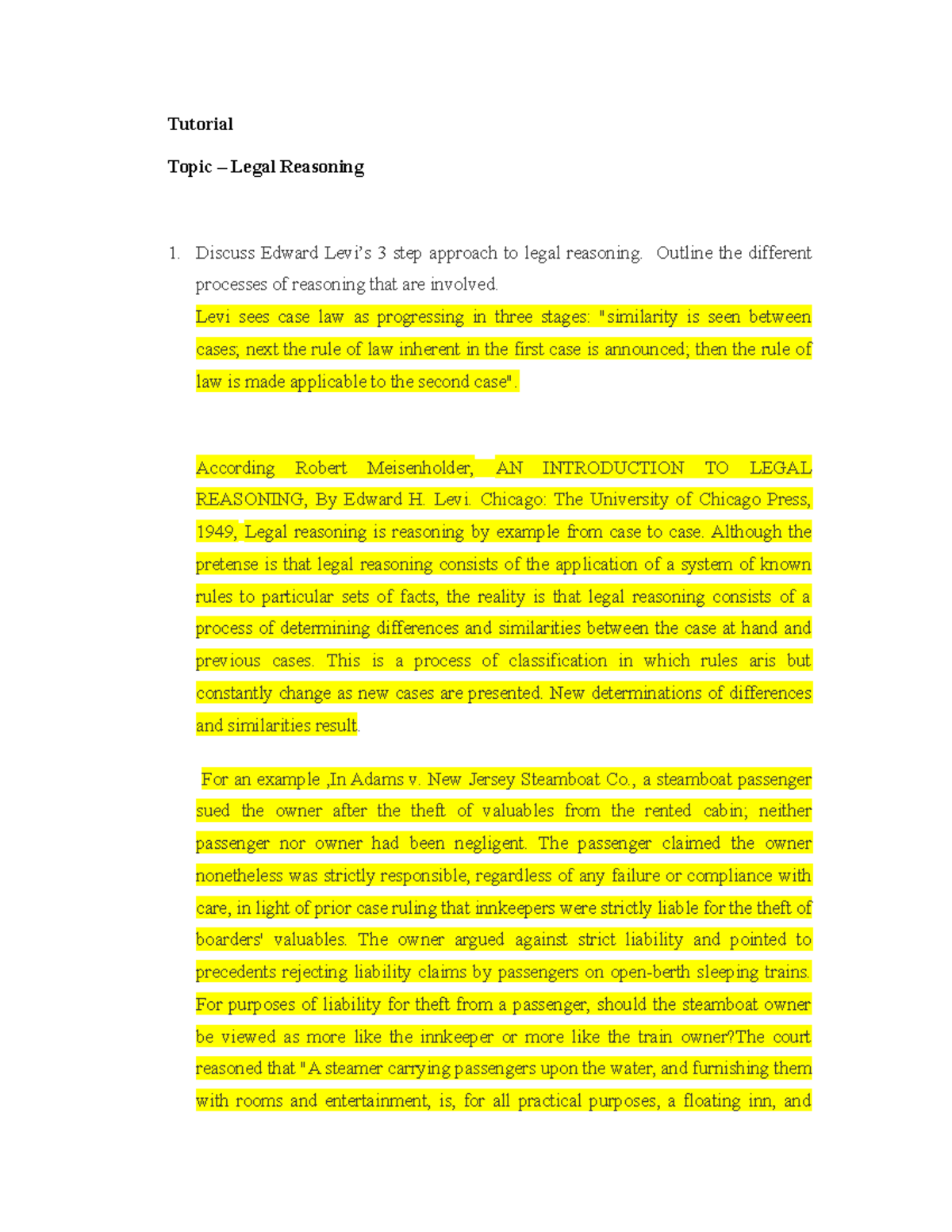 Legal Reasoning Tutorial: Levi's 3-Step Approach & Decision Analysis ...