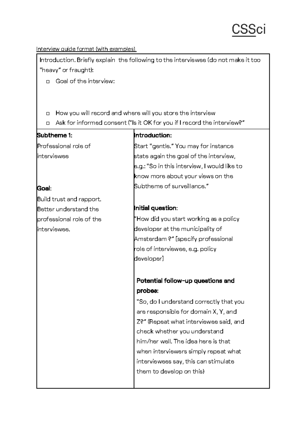 Interview Guide Format: Examples & Key Questions - Studeersnel
