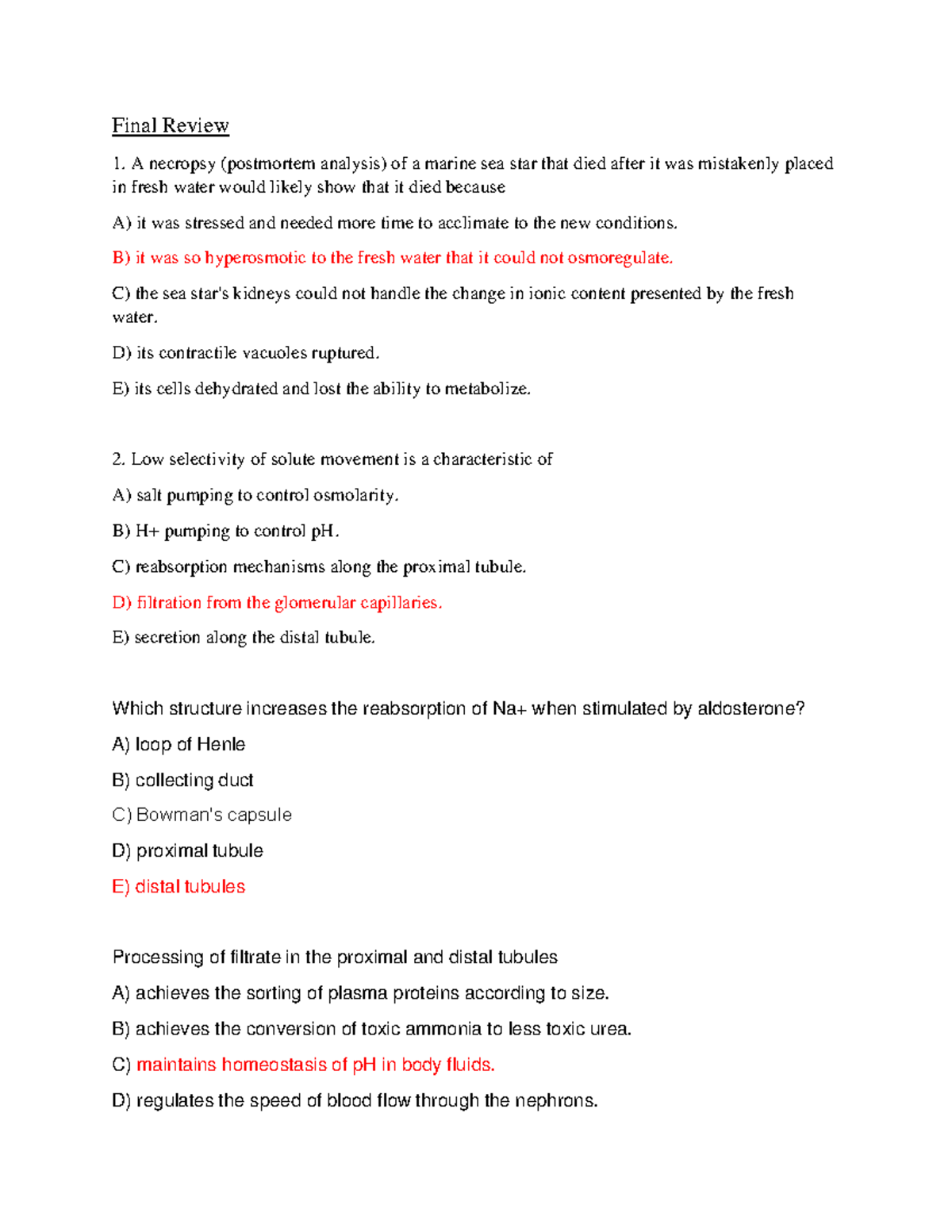 Final Exam Study Guide for Biology (BIO 101) on Key Concepts - Studocu