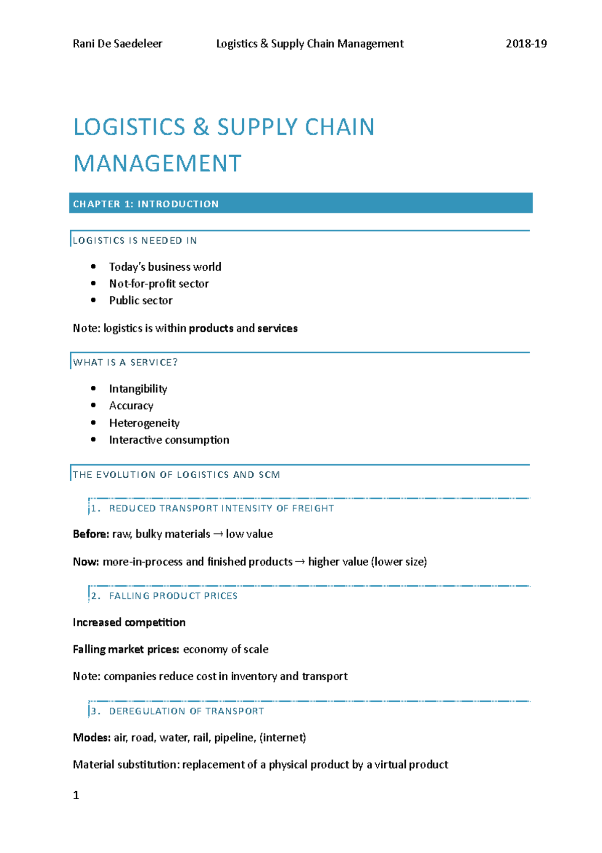 Logistics & Supply Chain Management (SCM) - Chapter 1 Overview - Studocu