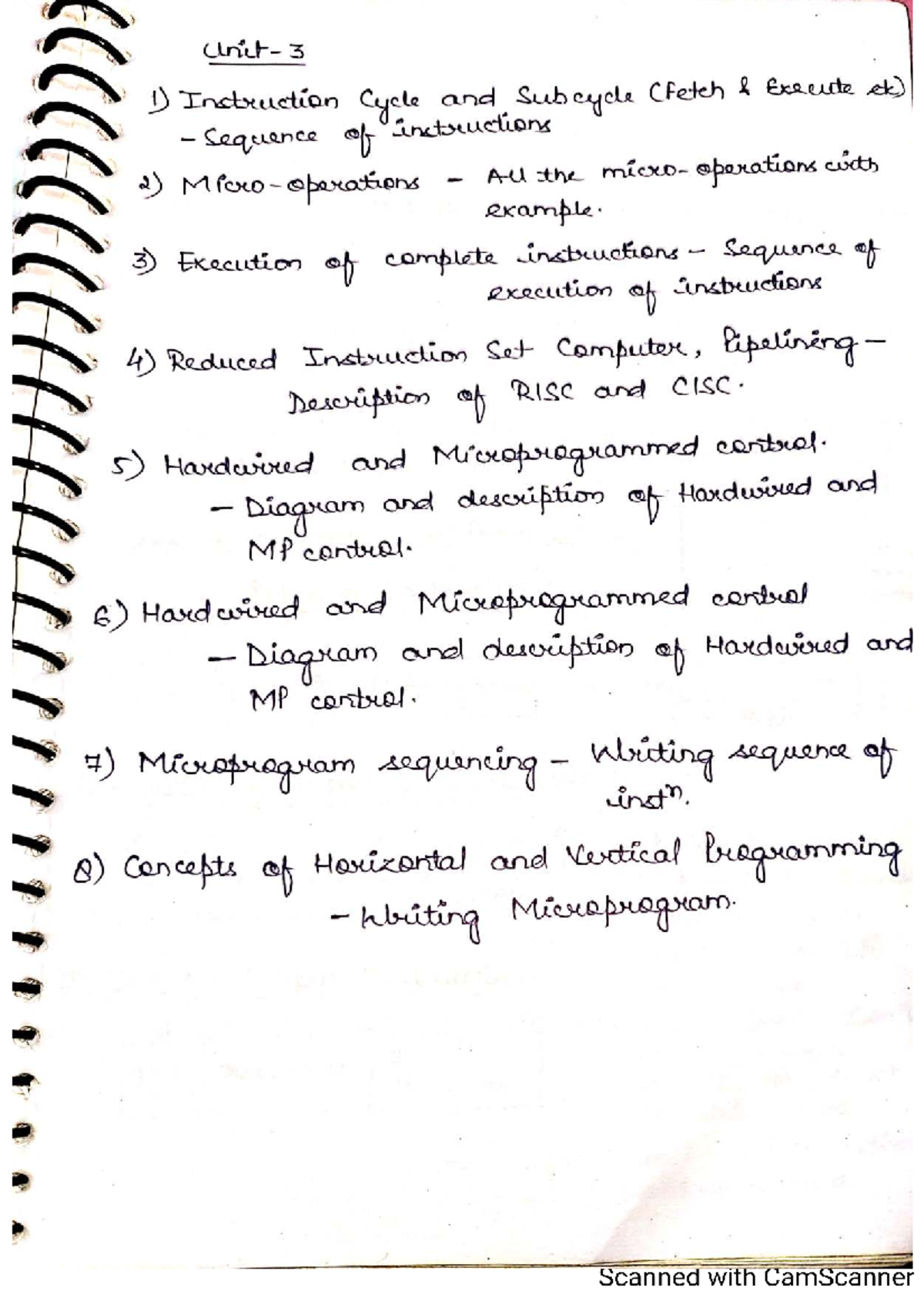 COA UNIT 3: Instruction Cycle, Control Units, and RISC/CISC Concepts ...