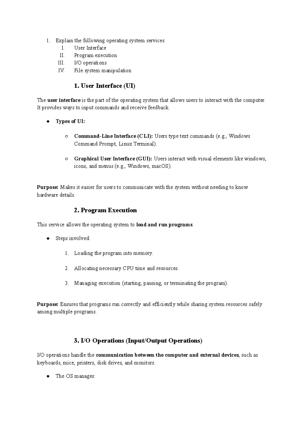 Operating System Services Overview - Systems Programming Extra - Studocu
