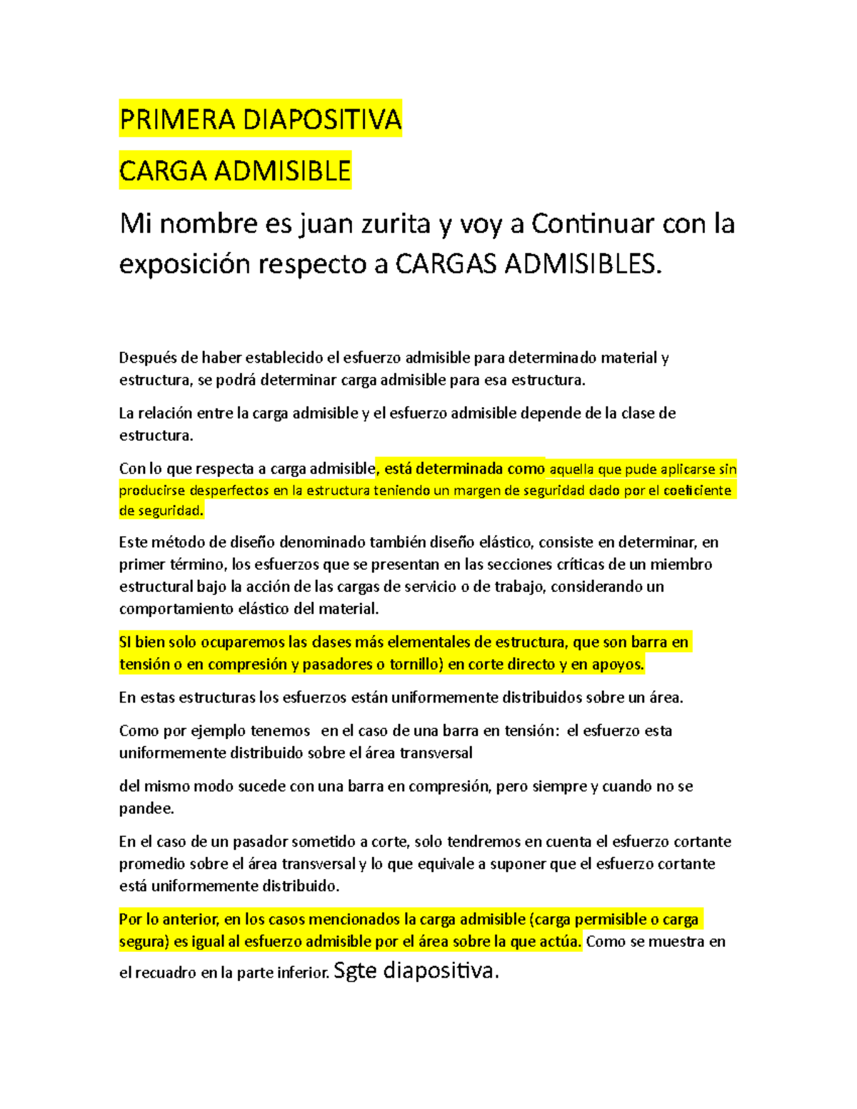 Carga Admisible: Fundamentos y Diseño Estructural en Ingeniería - Studocu
