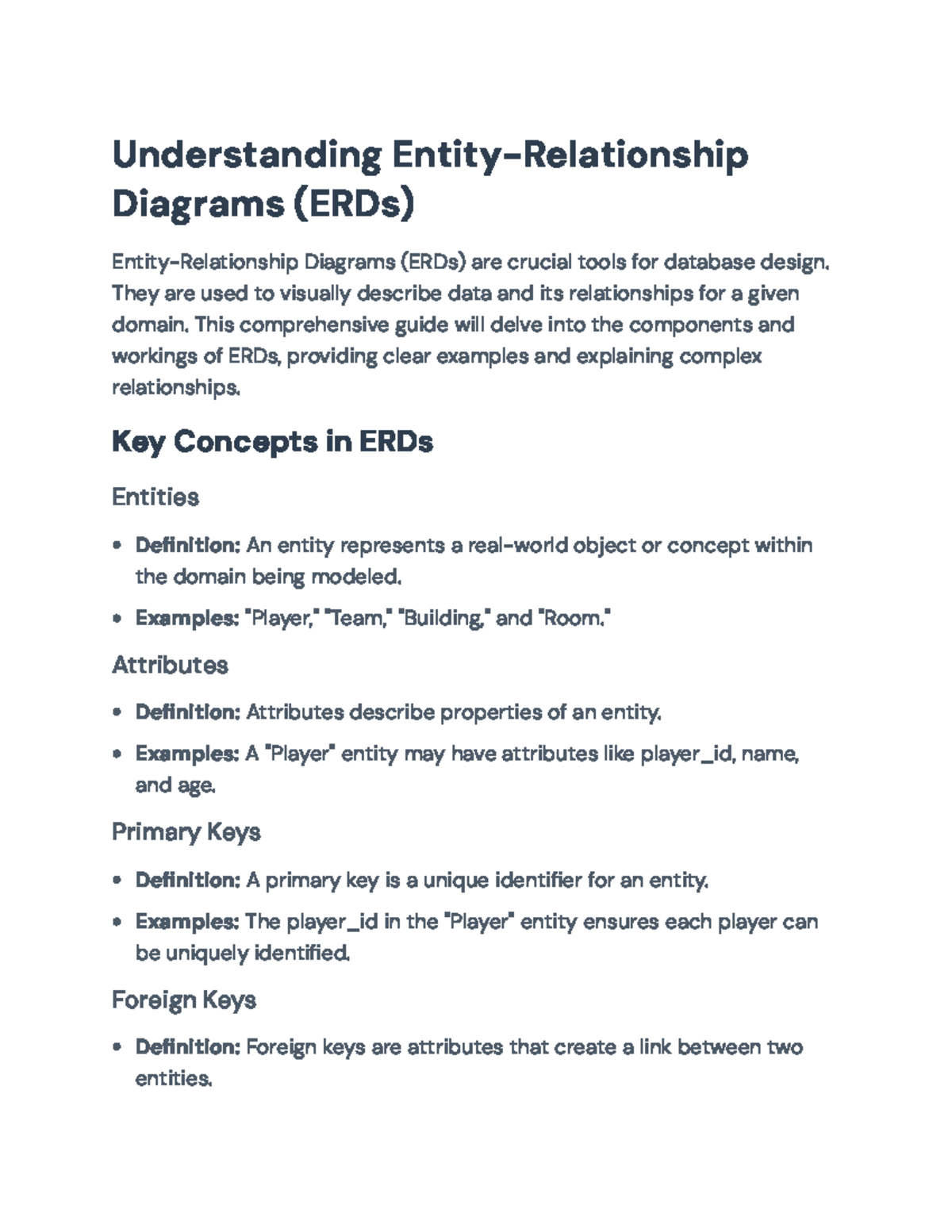 Designing Effective ERDs for Database Management (CS101) - Studocu