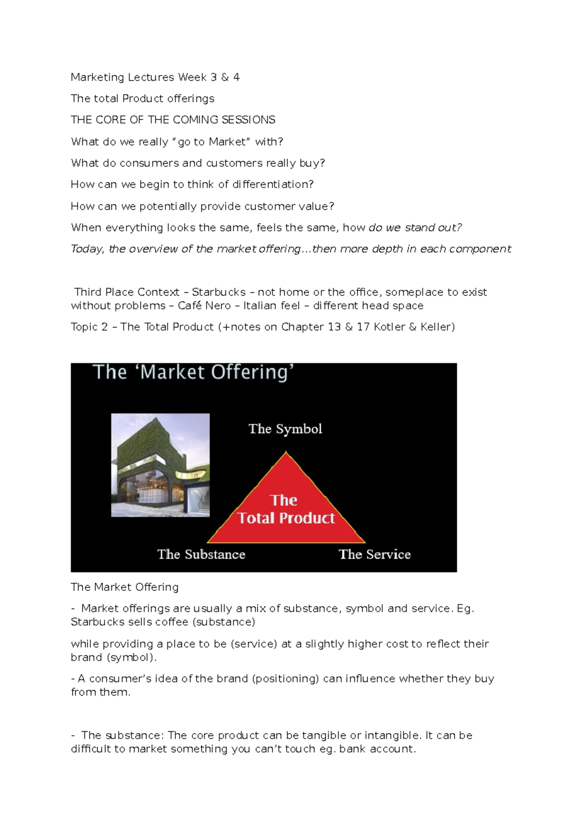 Marketing Lectures Week 3 & 4: Understanding Total Product Offerings ...