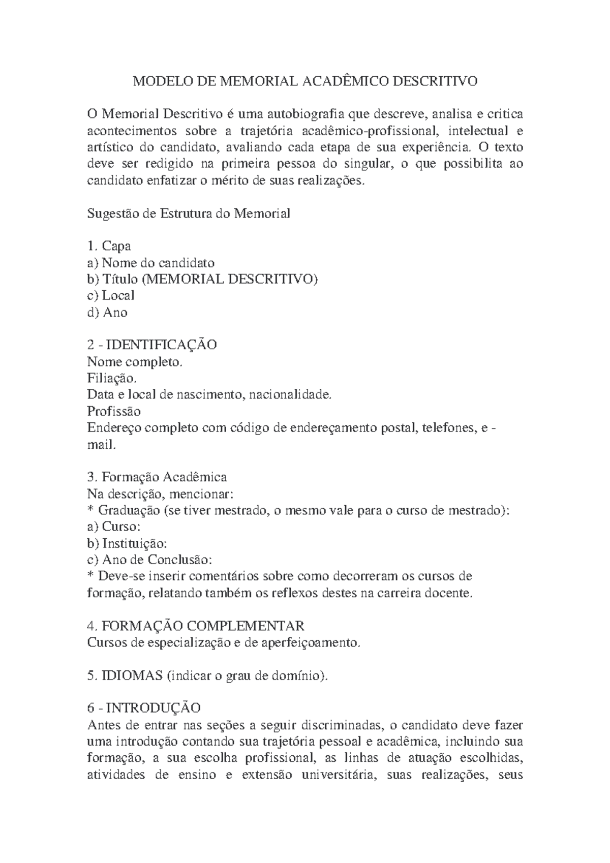 Modelo Acadêmico Descritivo: Estrutura e Diretrizes Importantes - Studocu