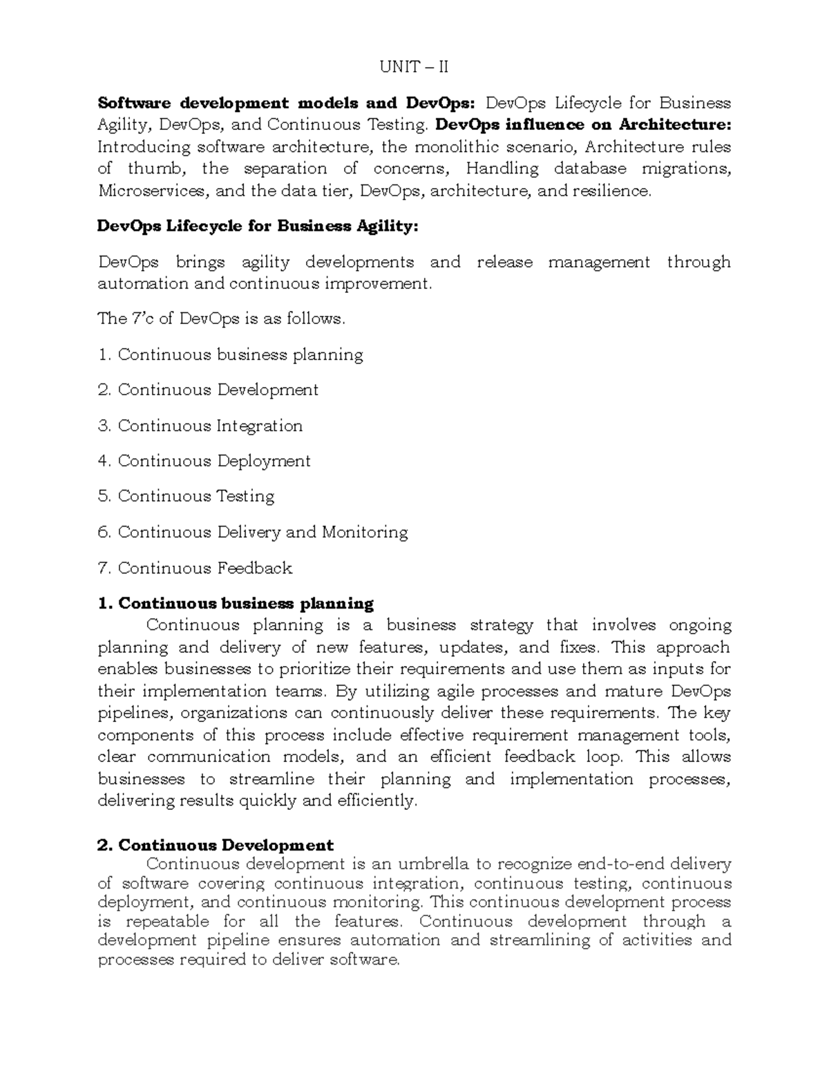 Dev Ops Unit-2 - Devops unit 2 r22 - UNIT – II Software development ...