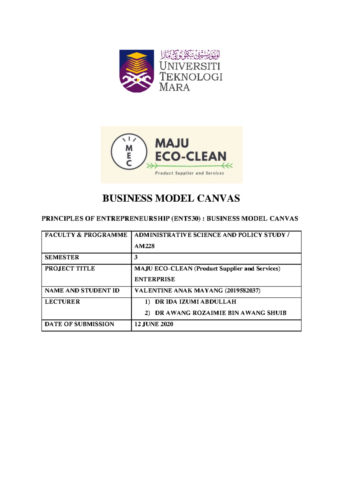 ENT530: Business Case Study Project Guidelines for MAC 2025 - Studocu