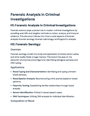 Biology of Crime: Forensic Science and Its Legal Implications - Biology ...