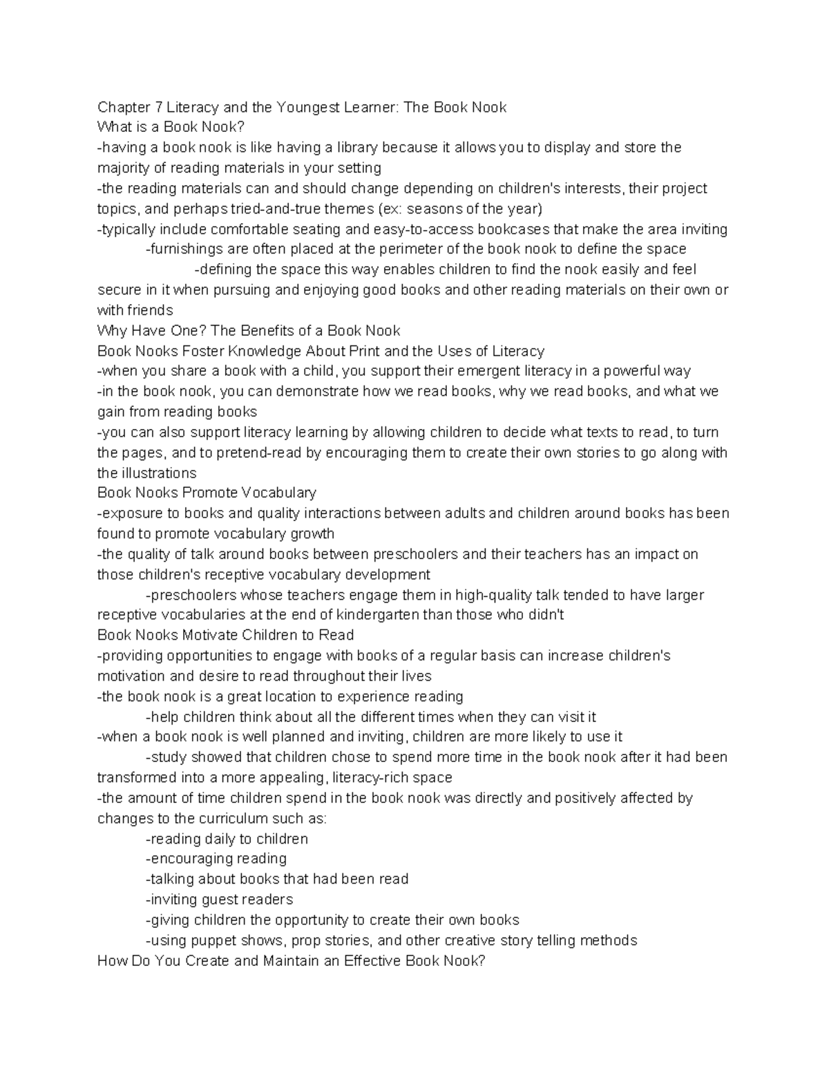 Chapter 7 Literacy and the Youngest Learner READ 399 Notes - Chapter 7 ...