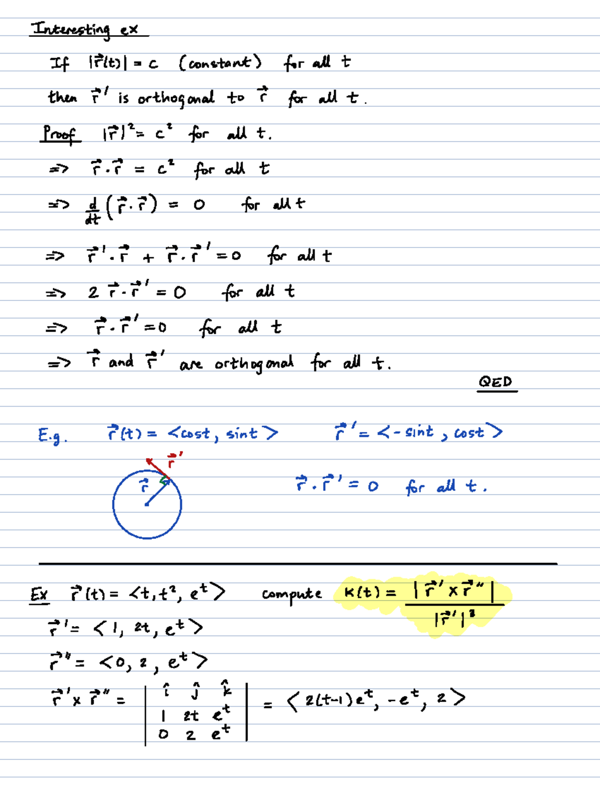 Final Exam Review: Concepts in Vector Calculus and Motion Analysis ...