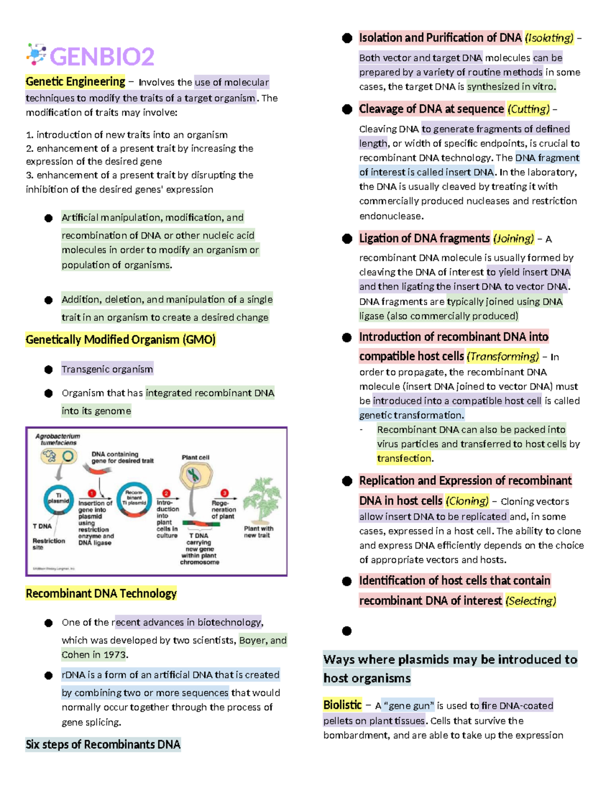 Genbio 2 reviewer - from genetic engineering to mechanisms of change ...