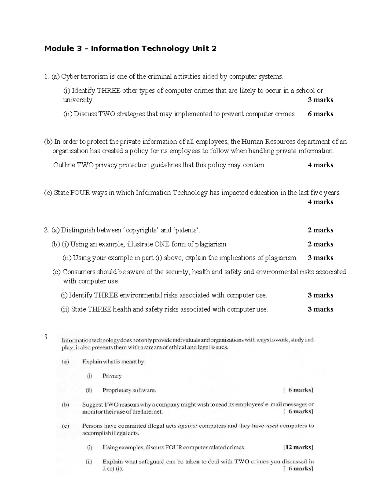 UNIT 2 Revision Questions on Cyber Crimes and IT Impact - Studocu
