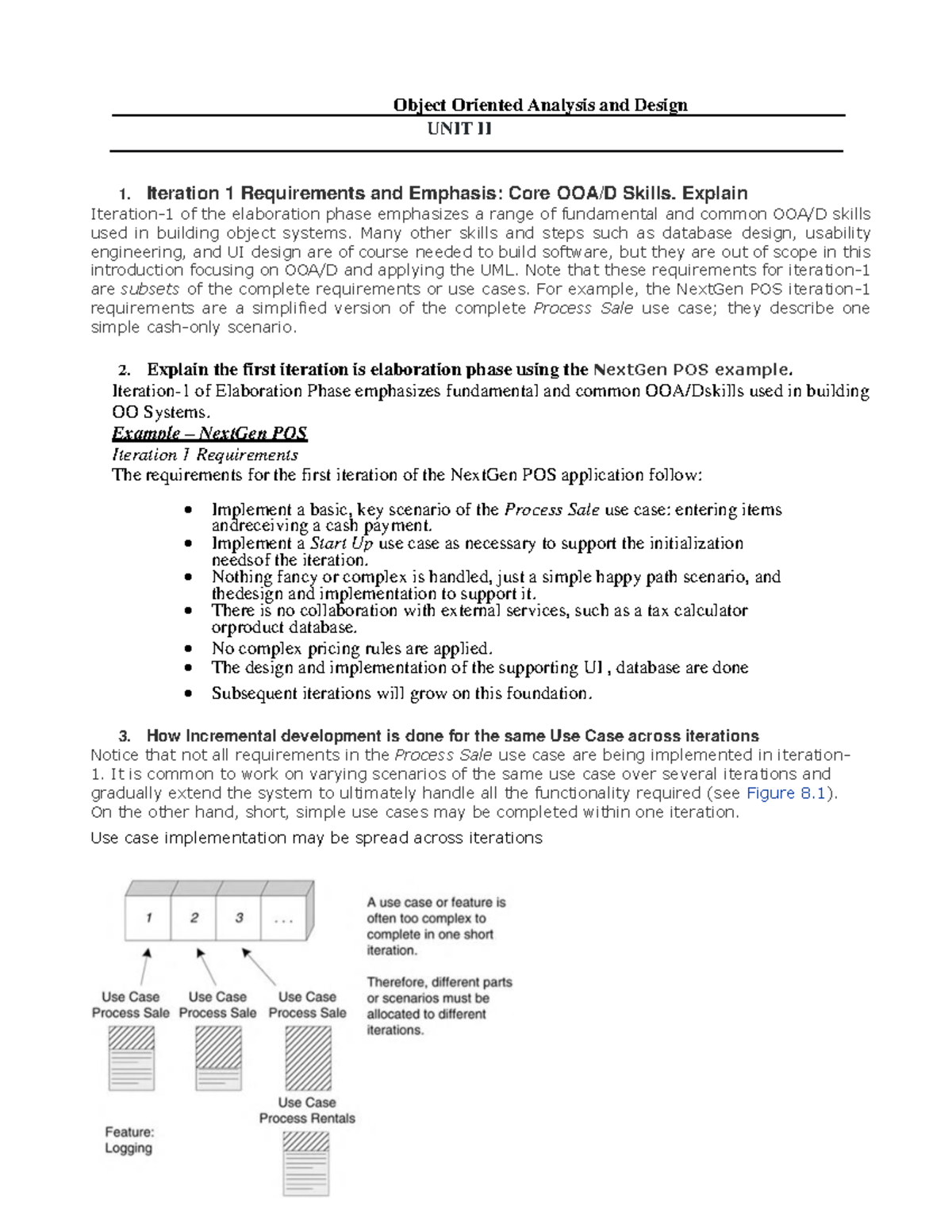 OOAD-UNIT-II Notes: Iteration 1 & Domain Modeling Insights - Studocu