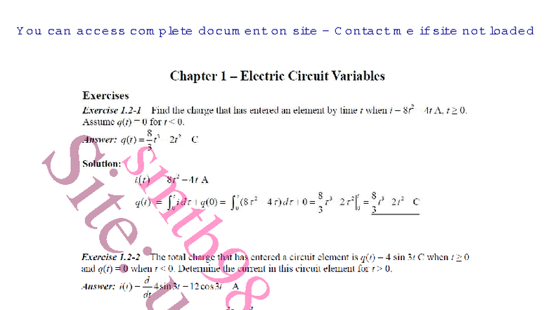 Solution Manual: Dorf's Intro to Electric Circuits (9th Ed) - Studocu