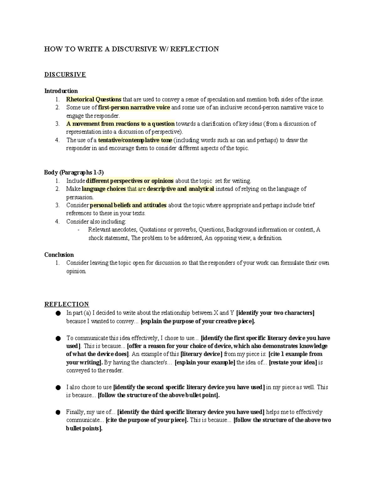 Discursive Writing Guide with Reflection Techniques: Best Practices ...