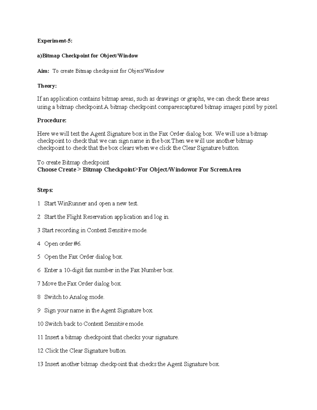 Experiment 5, 6, 7: Bitmap & Database Checkpoints Notes - Studocu