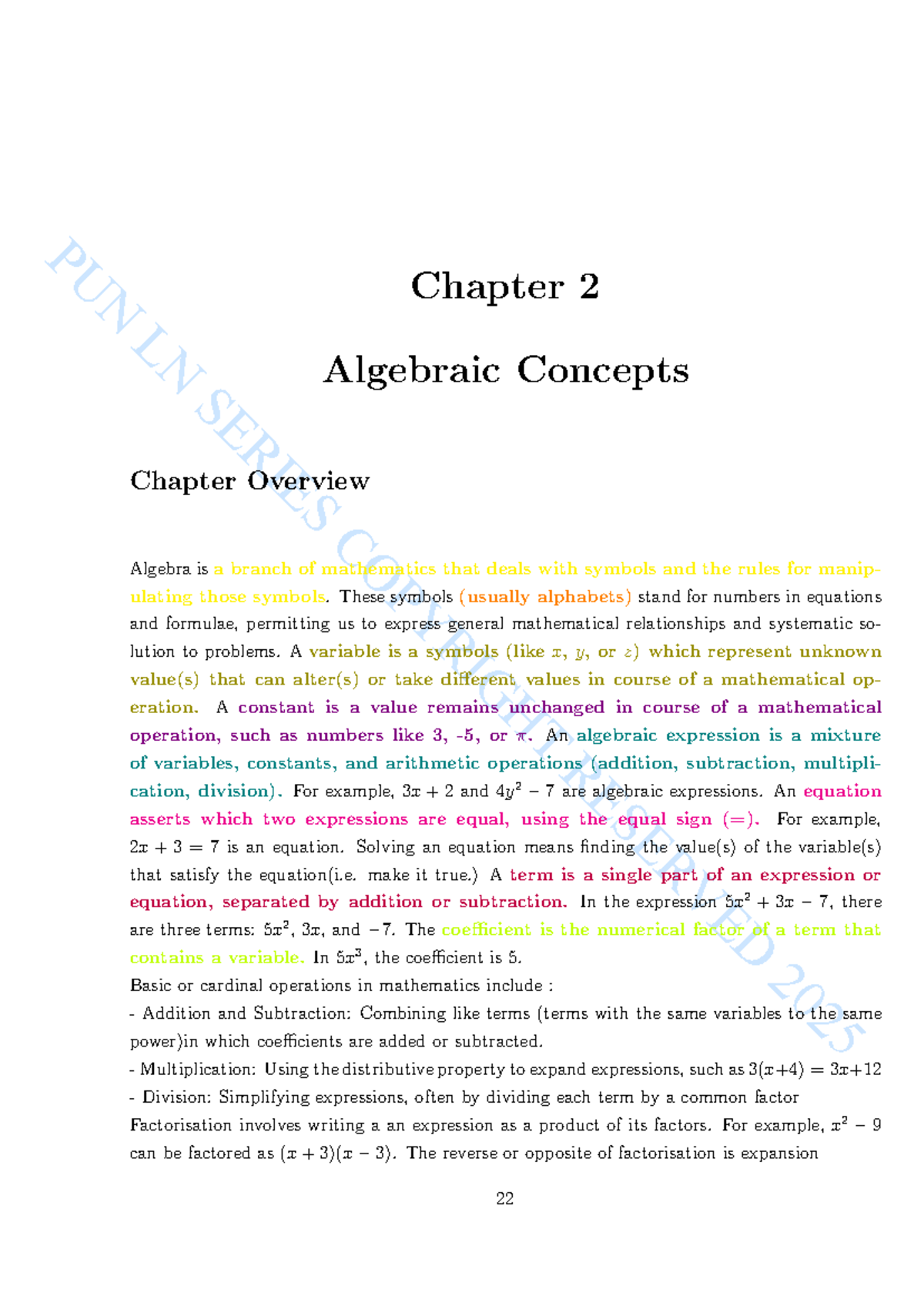 Chapter 2 Overview: Algebraic Concepts in MTH 111 Lecture Notes - Studocu
