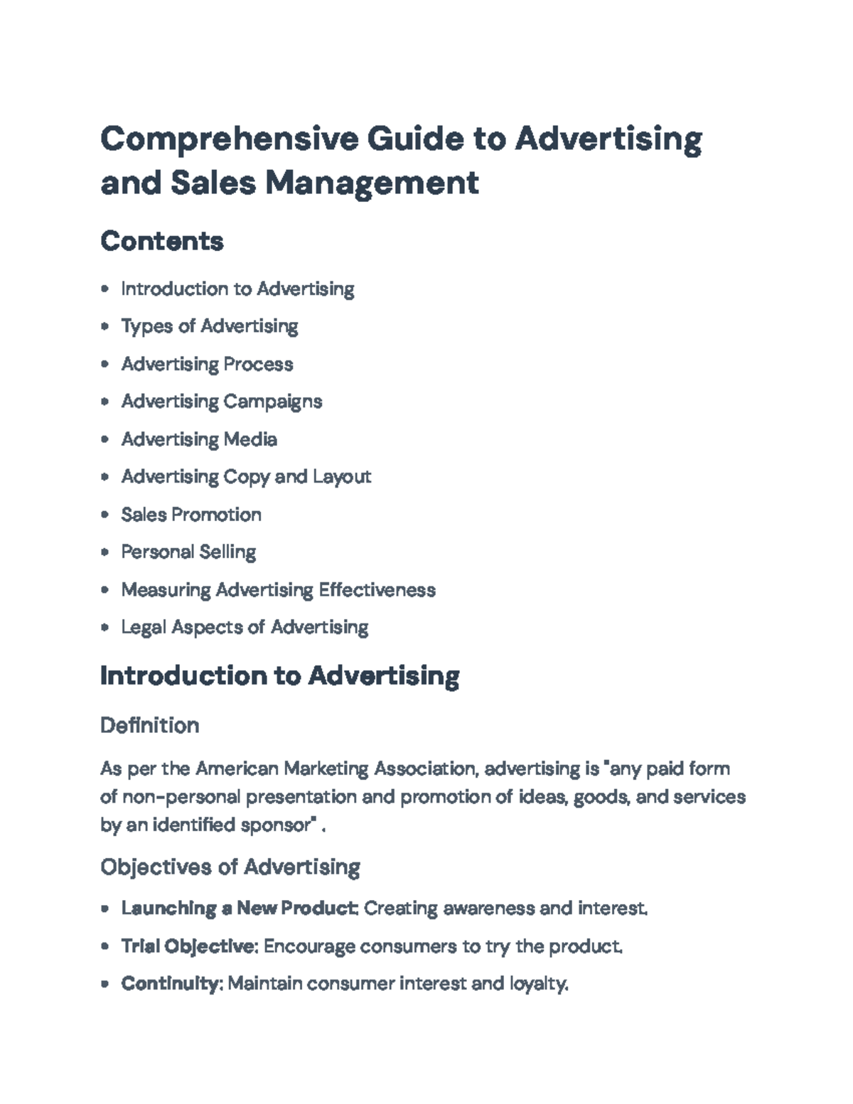 Comprehensive Guide to Advertising and Sales Management - Comprehensive ...