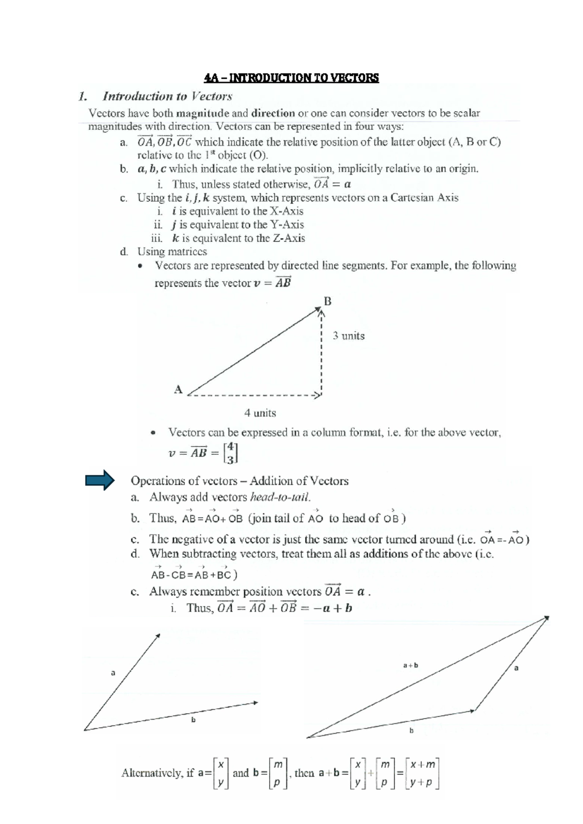 vector math practice - MAST20029 - 4A – INTRODUCTION TO VECTORS EXAM ...