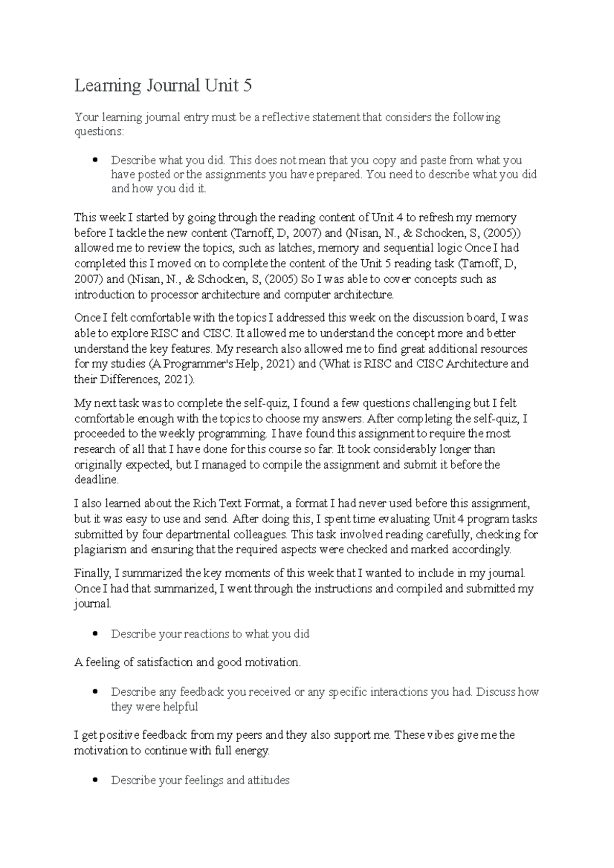 Learning Journal Unit 5 CS 1104 - Learning Journal Unit 5 Your learning ...