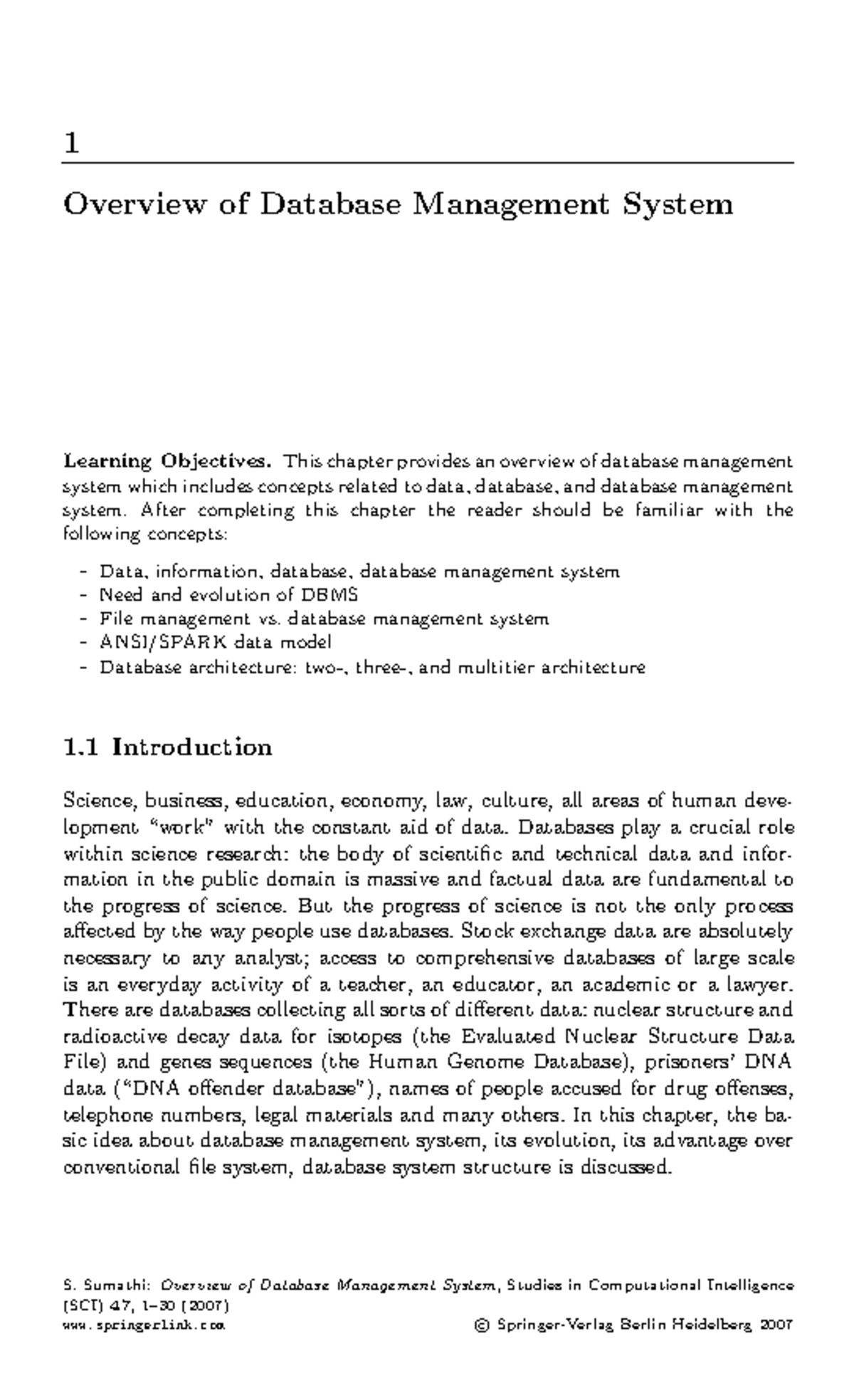 Unit I RDBMS: Overview of Database Management Systems and Concepts ...