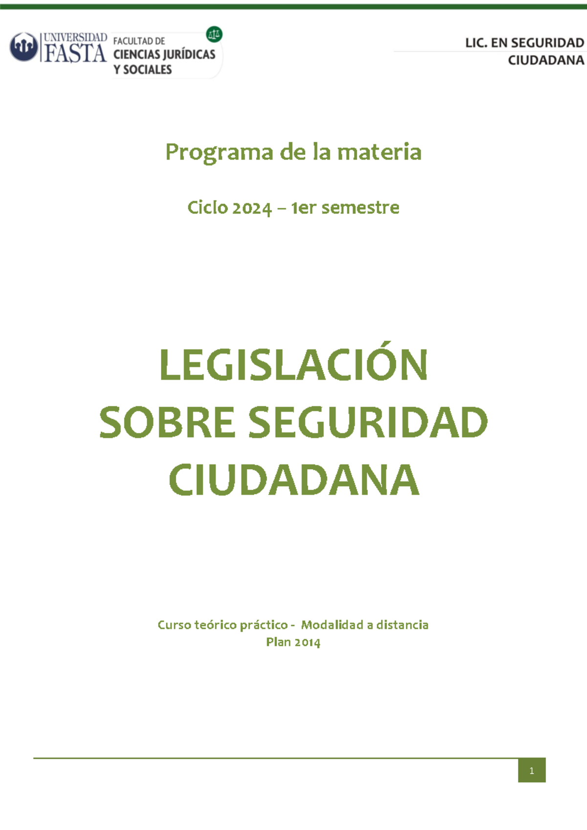 Programa 2024 1 - apuntes - Programa de la materia Ciclo 202 4 – 1er ...