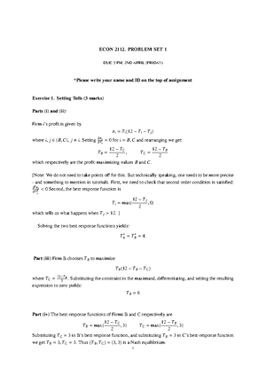 Problem set 4 sol - tut questions with solutions - University Carlos ...