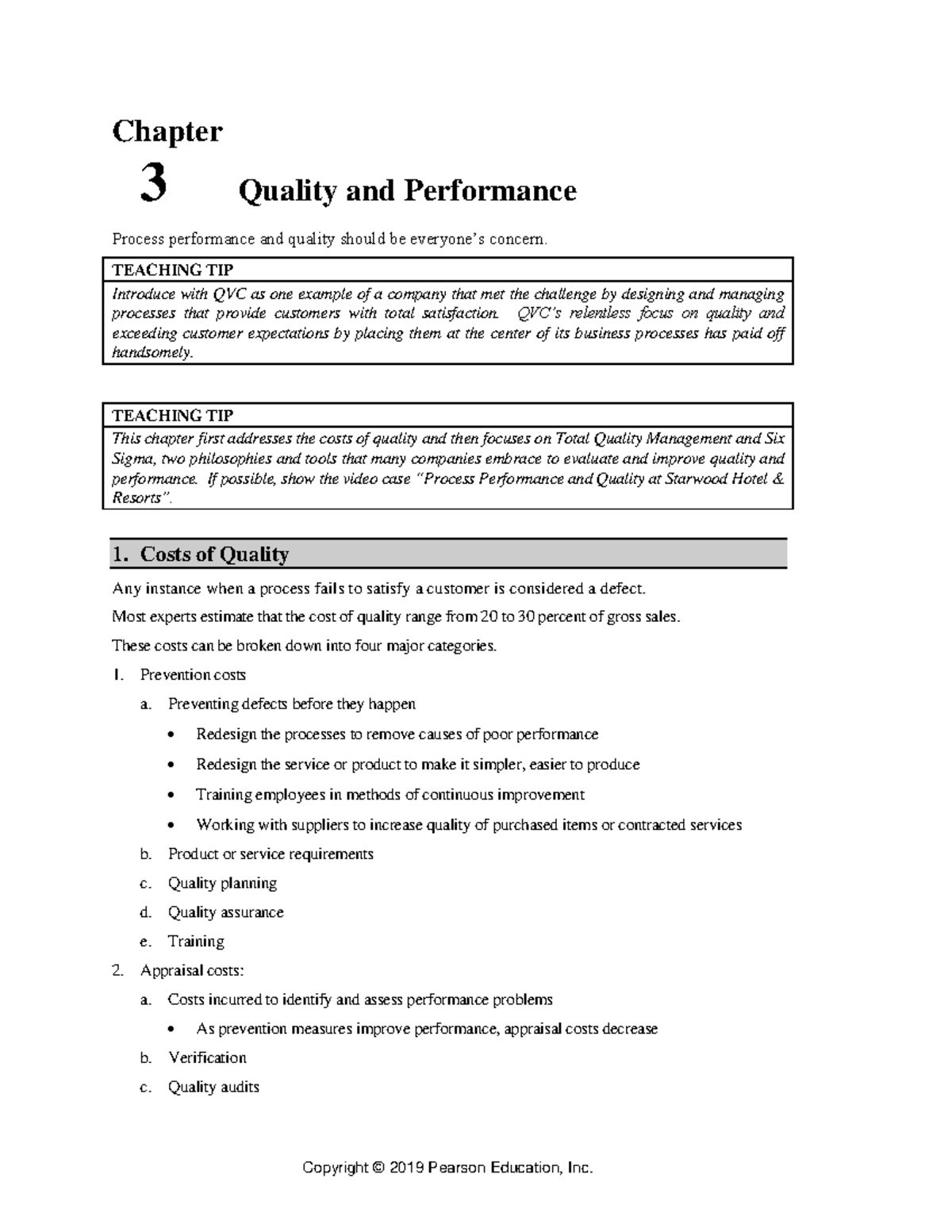 Chapter 3: Quality and Performance in Operations Management - Studocu